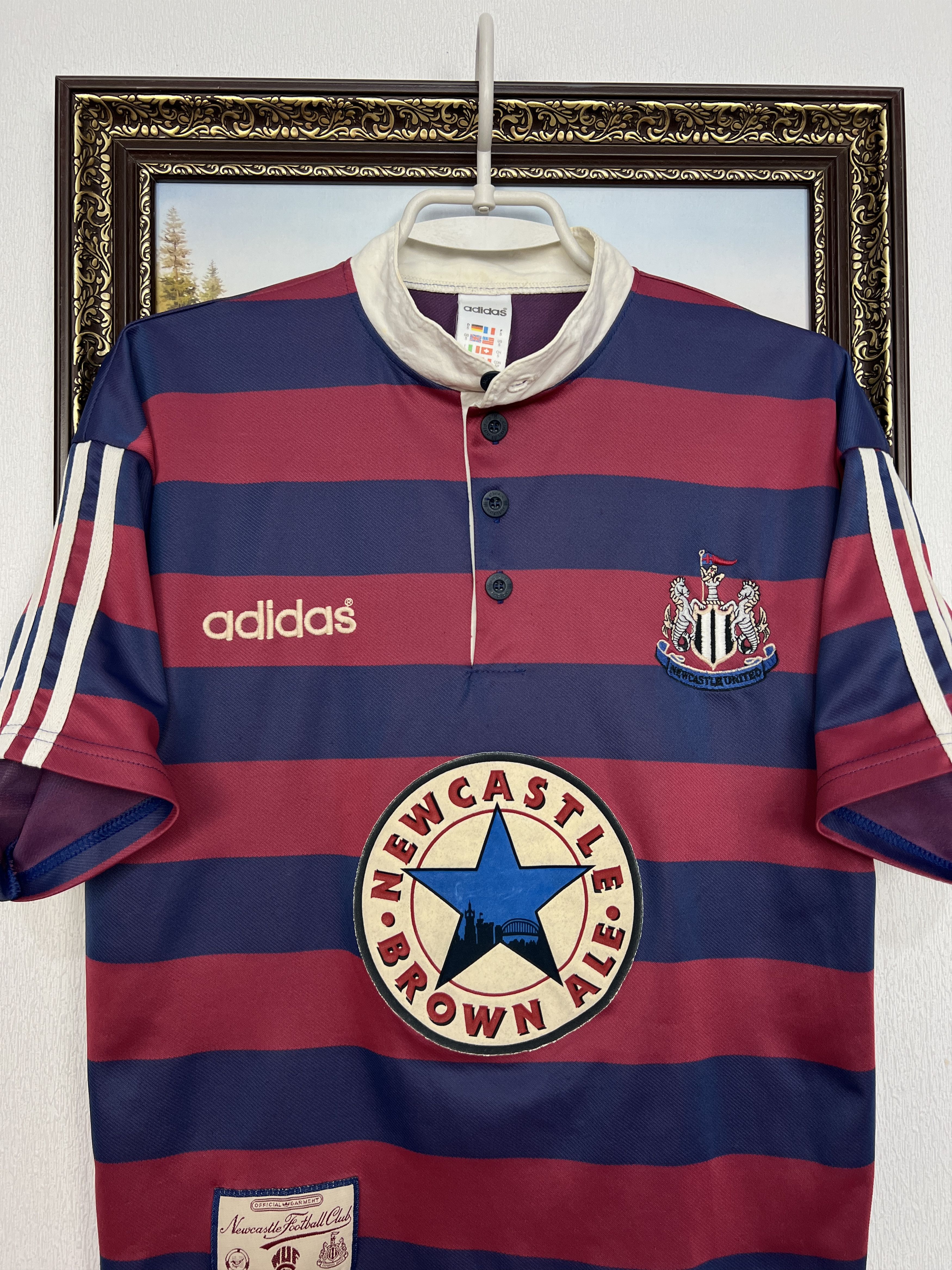 Adidas Newcastle Away football shirt 1995 Soccer Jersey Trikot Size S / US 4 / IT 40 - 2 Thumbnail