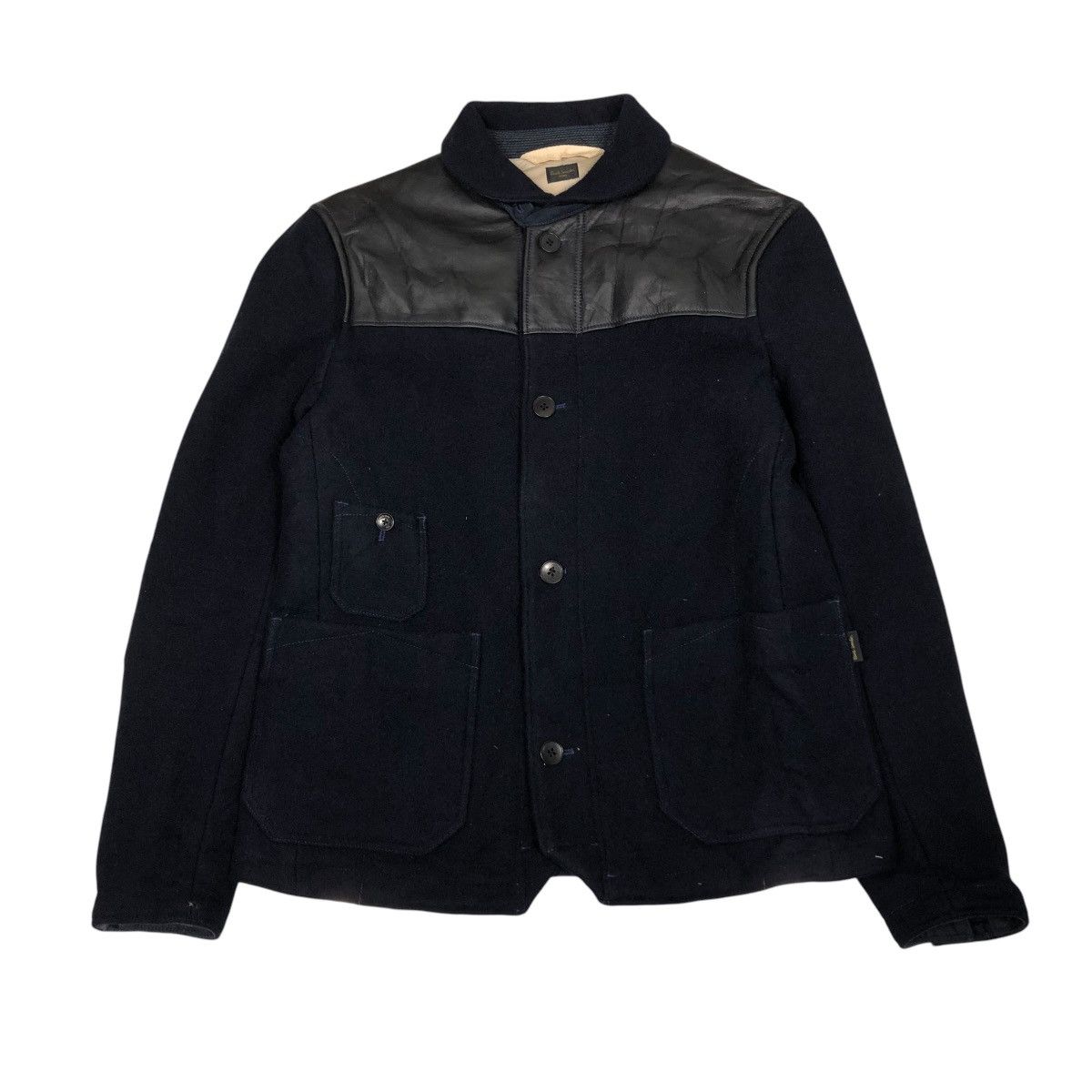 Paul Smith 🔥VINTAGE WOOL JACKET PAUL SMITH JEANS LEATHER PARTS HAND Size US M / EU 48-50 / 2 - 1 Thumbnail
