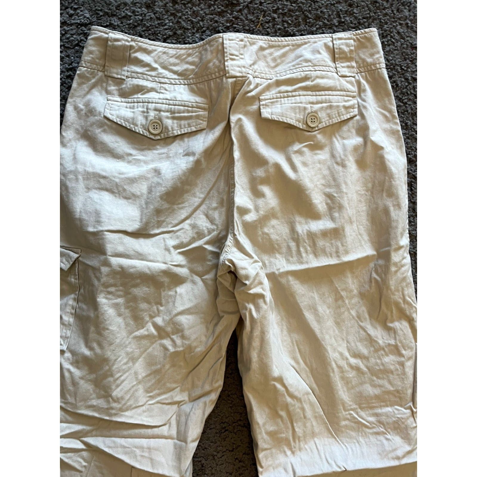 Vintage New York & Company Pants Womens Size 12 Beige Stretch Cotton Flat Front Ankle Workwear Size US 12 / IT 42 - 5 Thumbnail