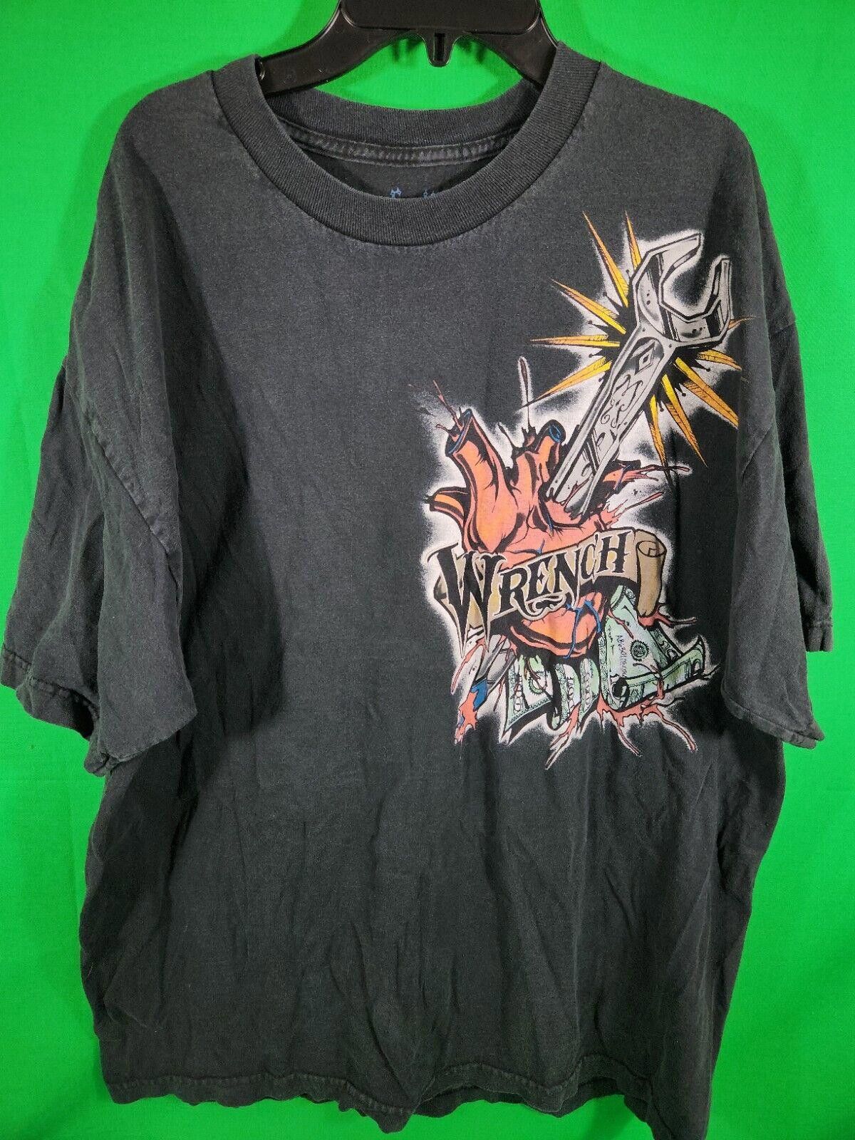 Designer Men's Wrench T-Shirt Black Double-Side Print 90s Sz XL Size US XL / EU 56 / 4 - 1 Thumbnail