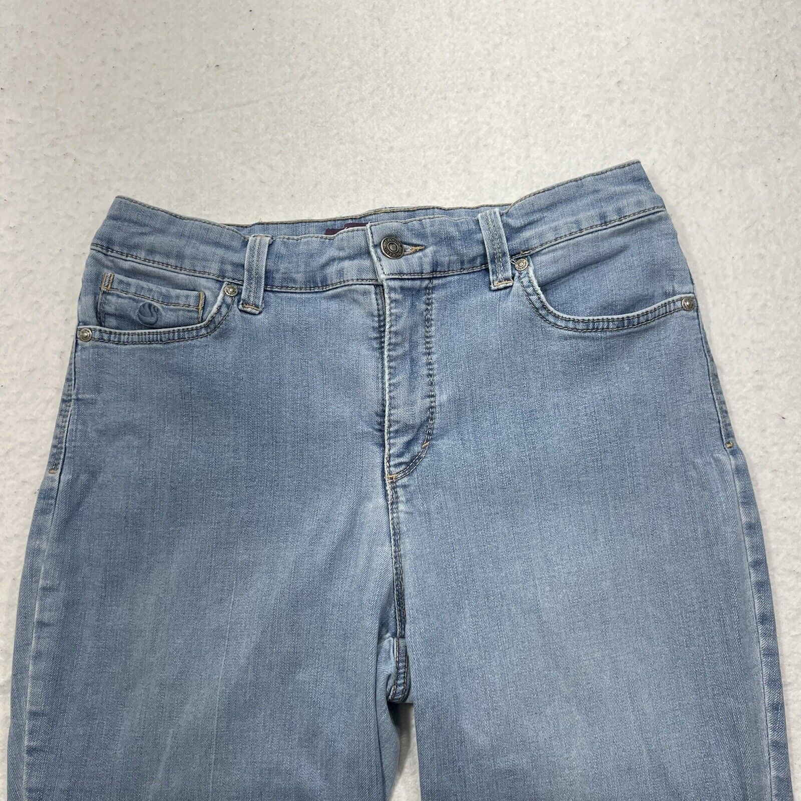 Gloria Vanderbilt Gloria Vanderbilt Amanda 2.0 Light Blue Denim Jeans Raw Hem Size 30" / US 8 / IT 44 - 2 Thumbnail