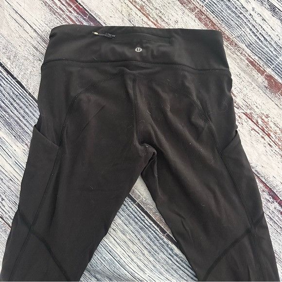 Lululemon LULULEMON Speed Tight III Ruched Ankle Black Full Legging Po Size 28" / US 6 / IT 42 - 4 Thumbnail