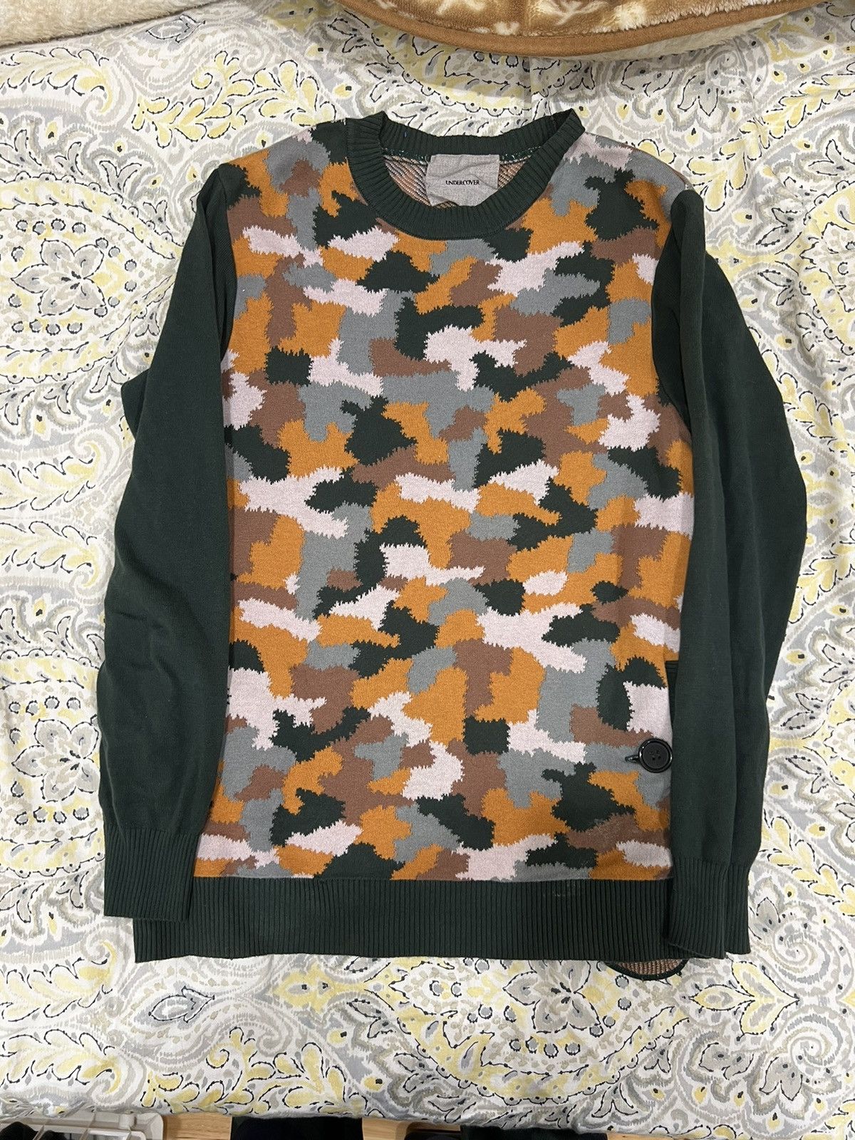 image of Undercover Aw12 Psycho Color Knit Sweater in Green, Men's (Size Small)