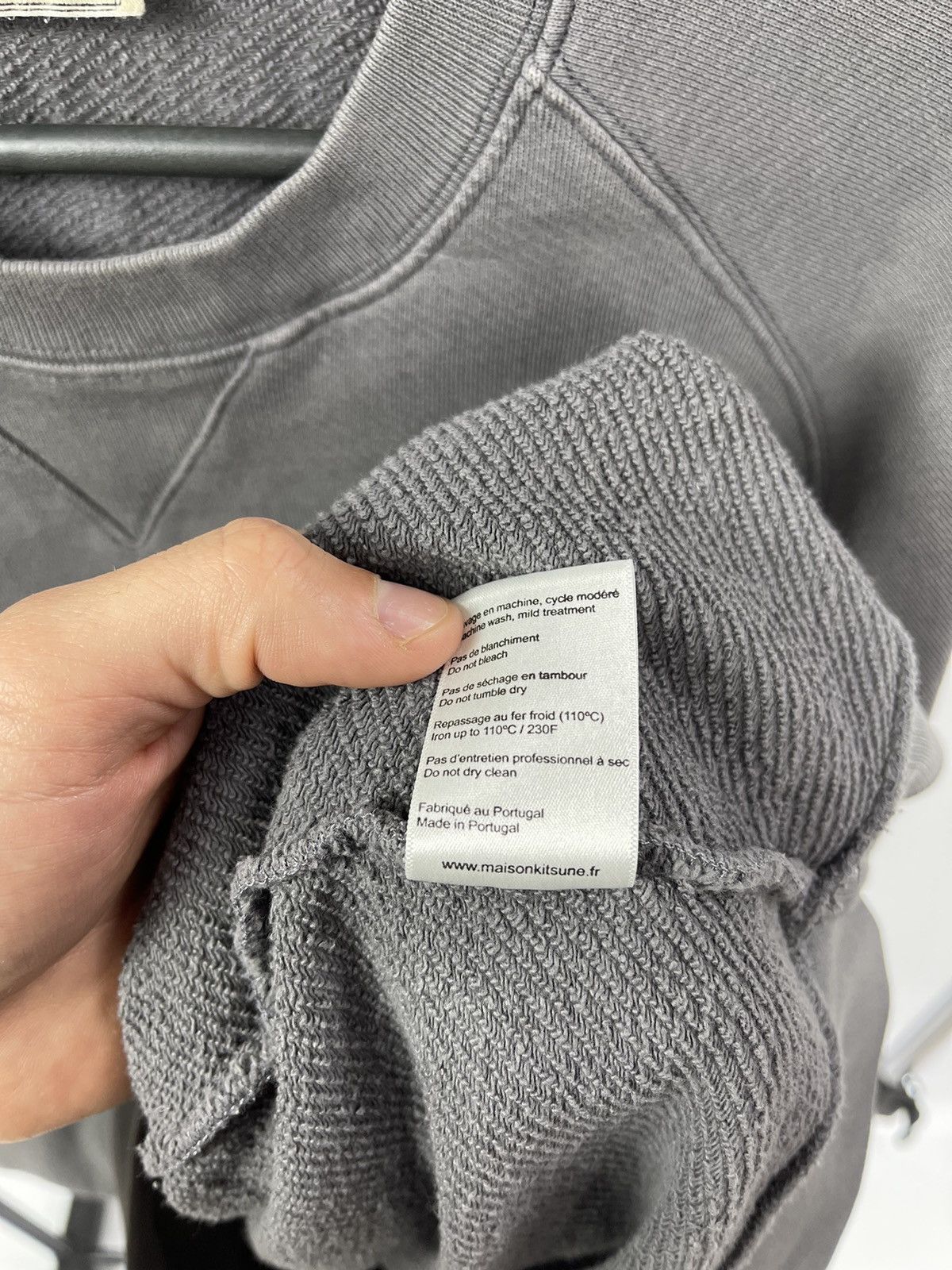 Maison Kitsune Maison Kitsune Sweatshirt Mens Size L Grey Good Tricolor Fox Size US L / EU 52-54 / 3 - 6 Thumbnail