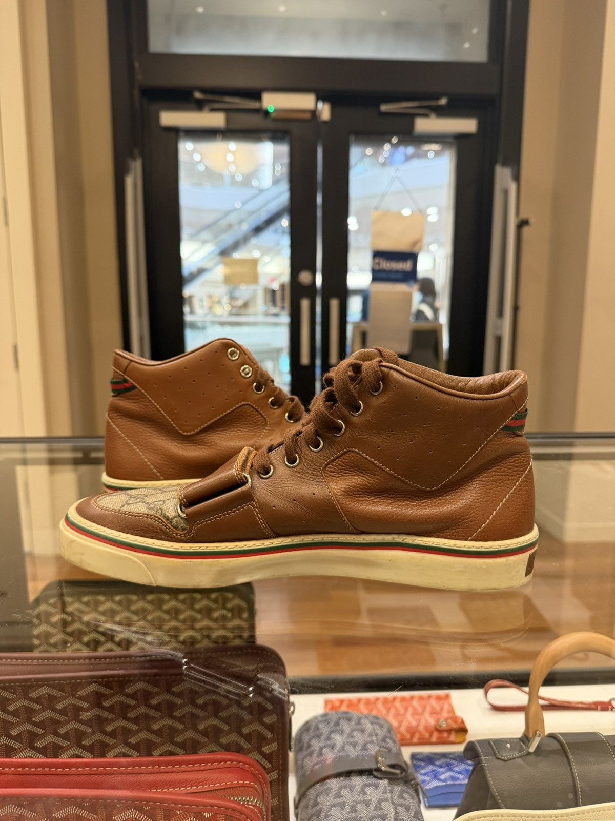 Gucci Gucci GG Monogram Leather High Top - Brown Size US 7 / EU 40 - 4 Thumbnail