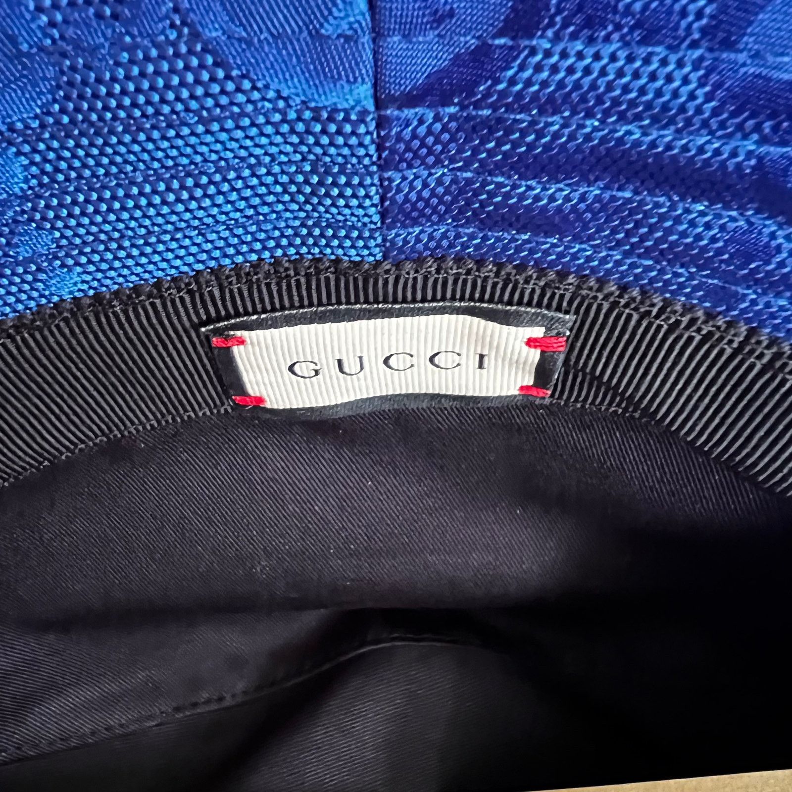 Gucci Gucci Econyl Blue Black Nylon Monogram Bucket Hat, S57cm Size ONE SIZE - 5 Thumbnail