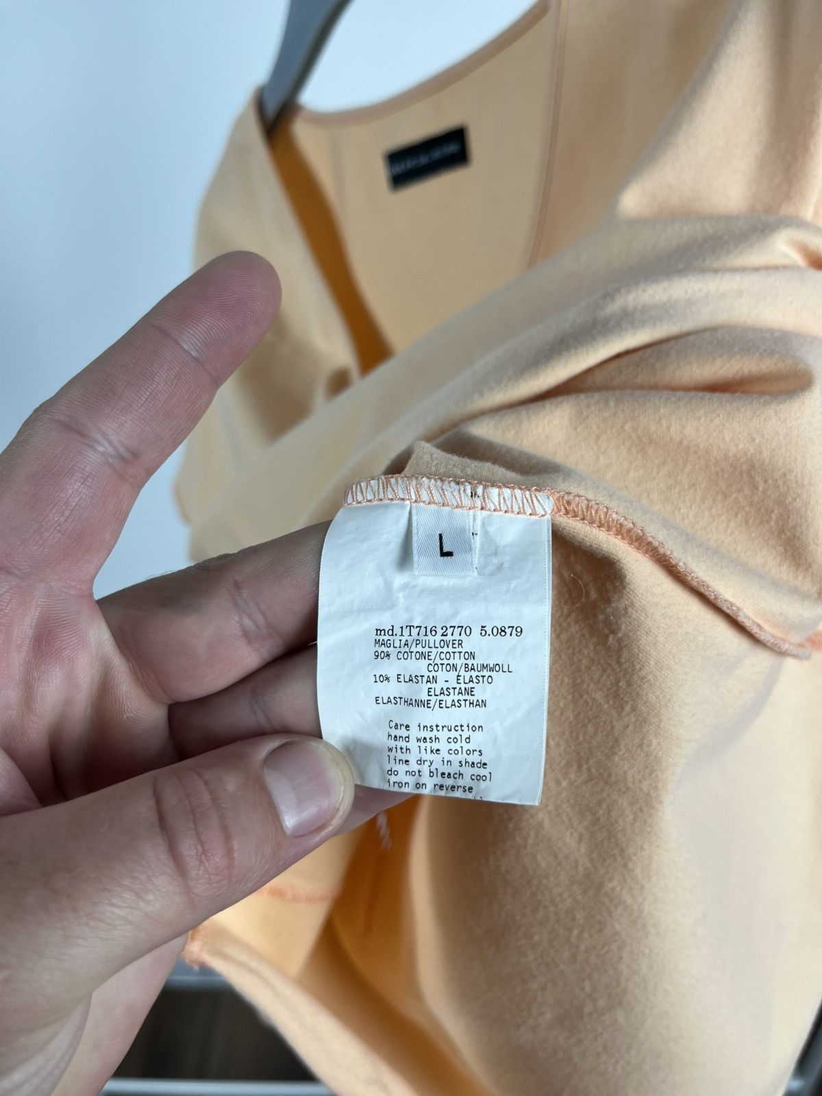 Thierry Mugler × Vintage Mugler Peach V-Neck T-Shirt Top with Lace Back – Size L Size L / US 10 / IT 46 - 4 Thumbnail