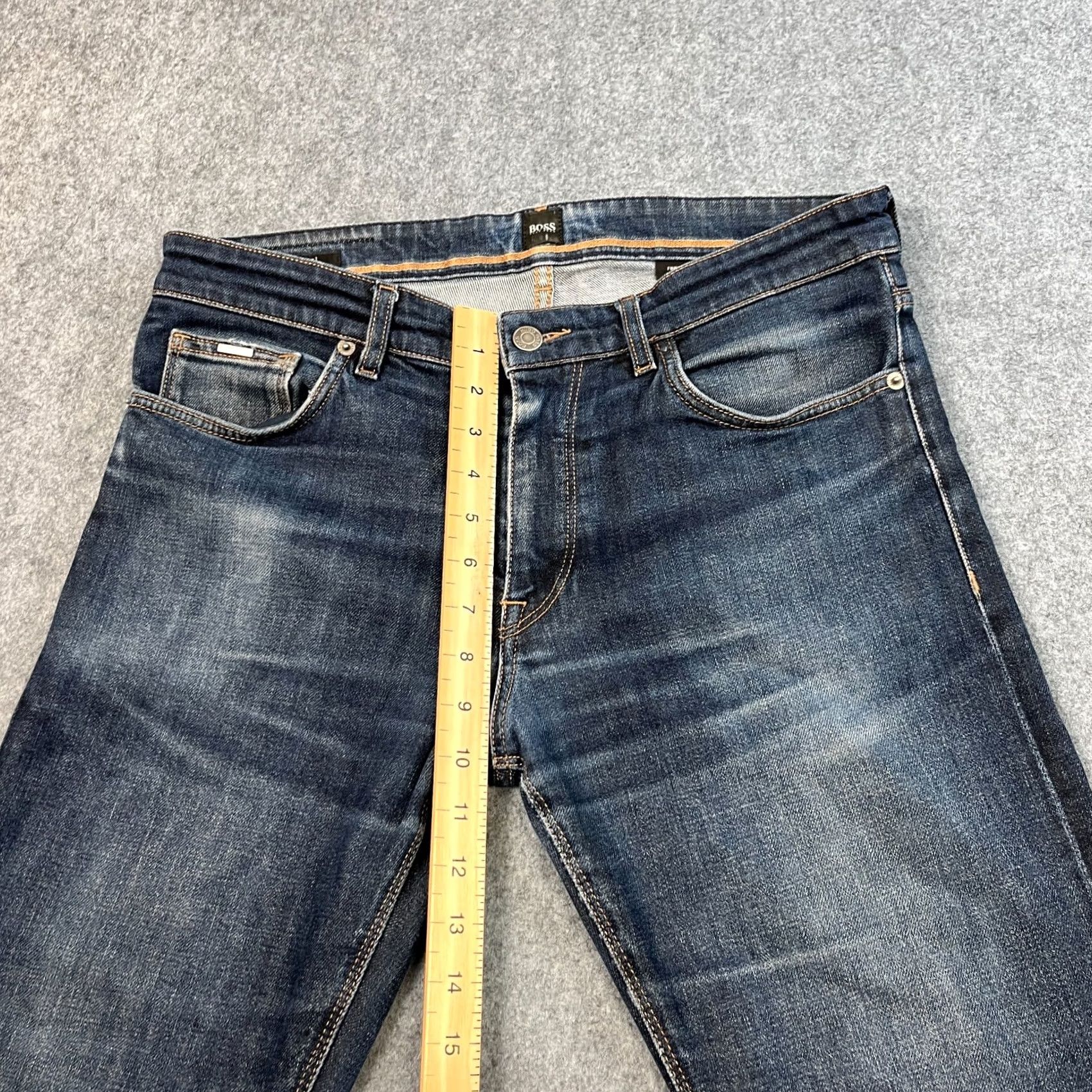 Hugo Boss HUGO BOSS Jeans Maine 3 32x32 Dark Wash Blue Tapered Slim 5-Pocket Denim Cotton Elastan Men Size US 32 / EU 48 - 5 Thumbnail