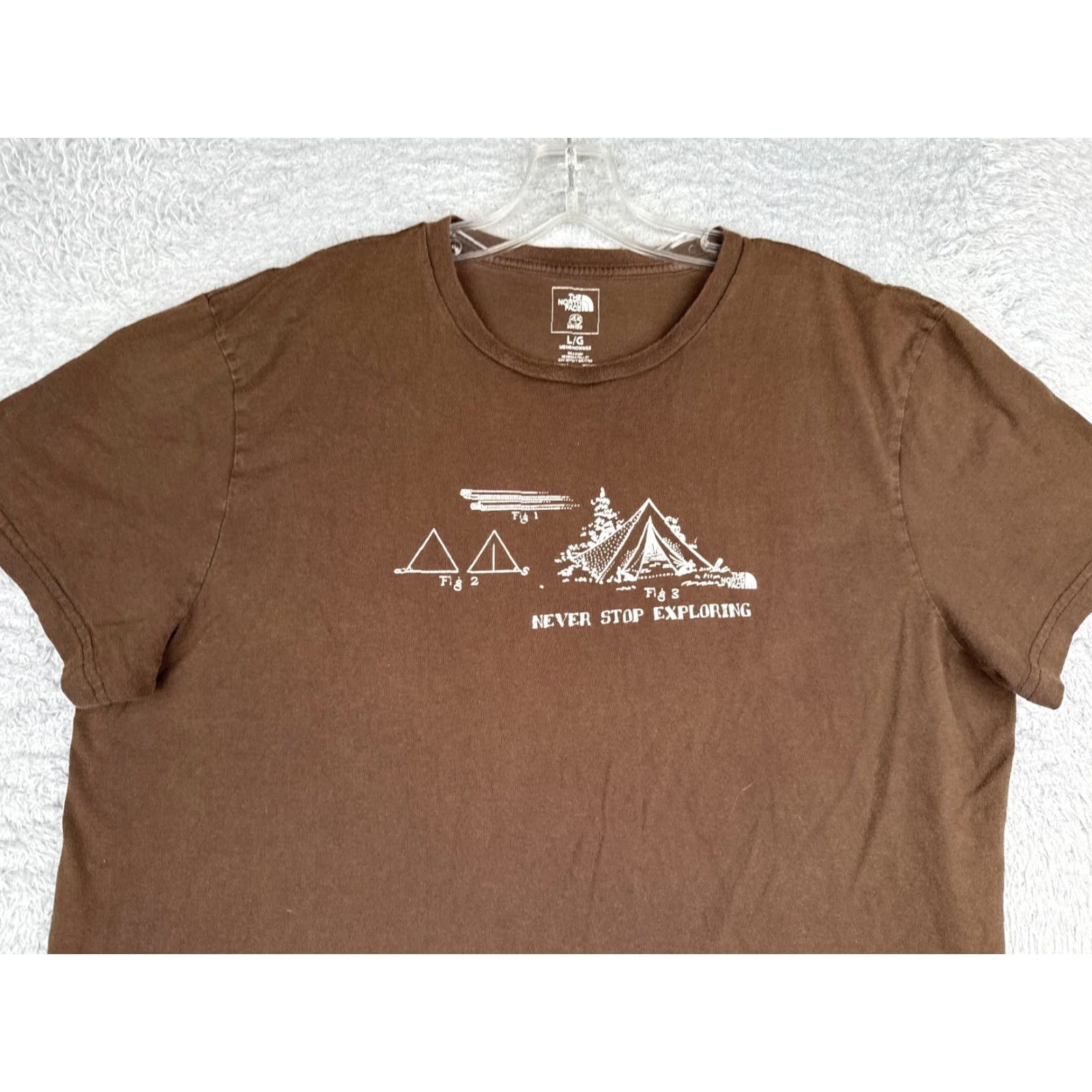 The North Face The North Face Shirt Men L Brown Short Sleeve Crew Neck 100% Cotton Camping Logo T-Shirt Mens Size US L / EU 52-54 / 3 - 4 Thumbnail