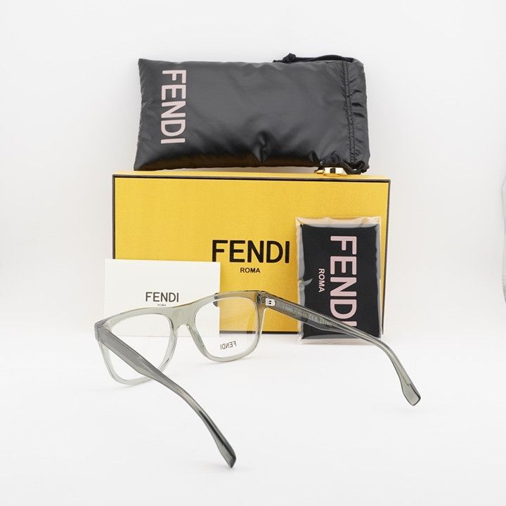 Fendi Fendi FE50070I 020 Eyeglasses Grey 54mm Square Frame Size ONE SIZE - 10 Thumbnail
