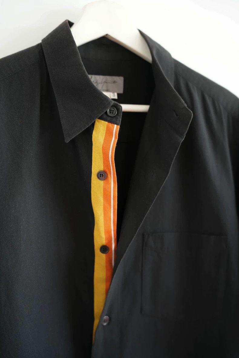 Yohji Yamamoto Yohji Yamamoto 02 SS Orange Stripe Short Sleeve Shirt 2504- Size US L / EU 52-54 / 3 - 3 Thumbnail