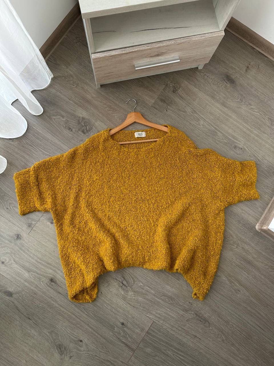 Iris von Arnim × Vintage Vintage Iris Firenze Yellow Cardigan Poncho Sweater Size US L / EU 52-54 / 3 - 4 Thumbnail