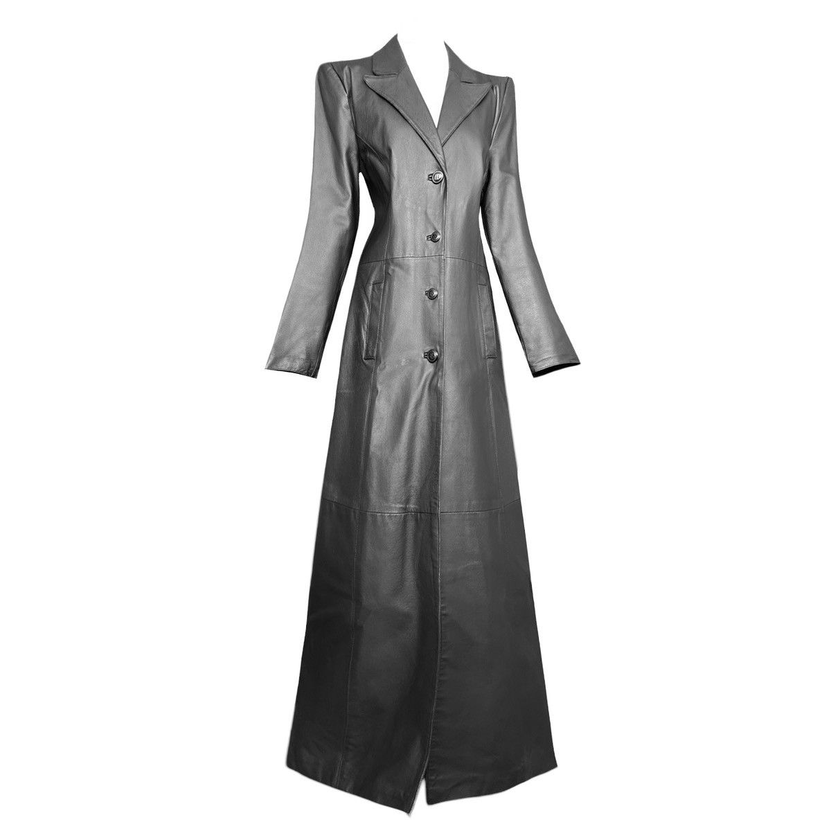 Vintage Iconic super long matrix leather coat Size S / US 4 / IT 40 - 2 Thumbnail
