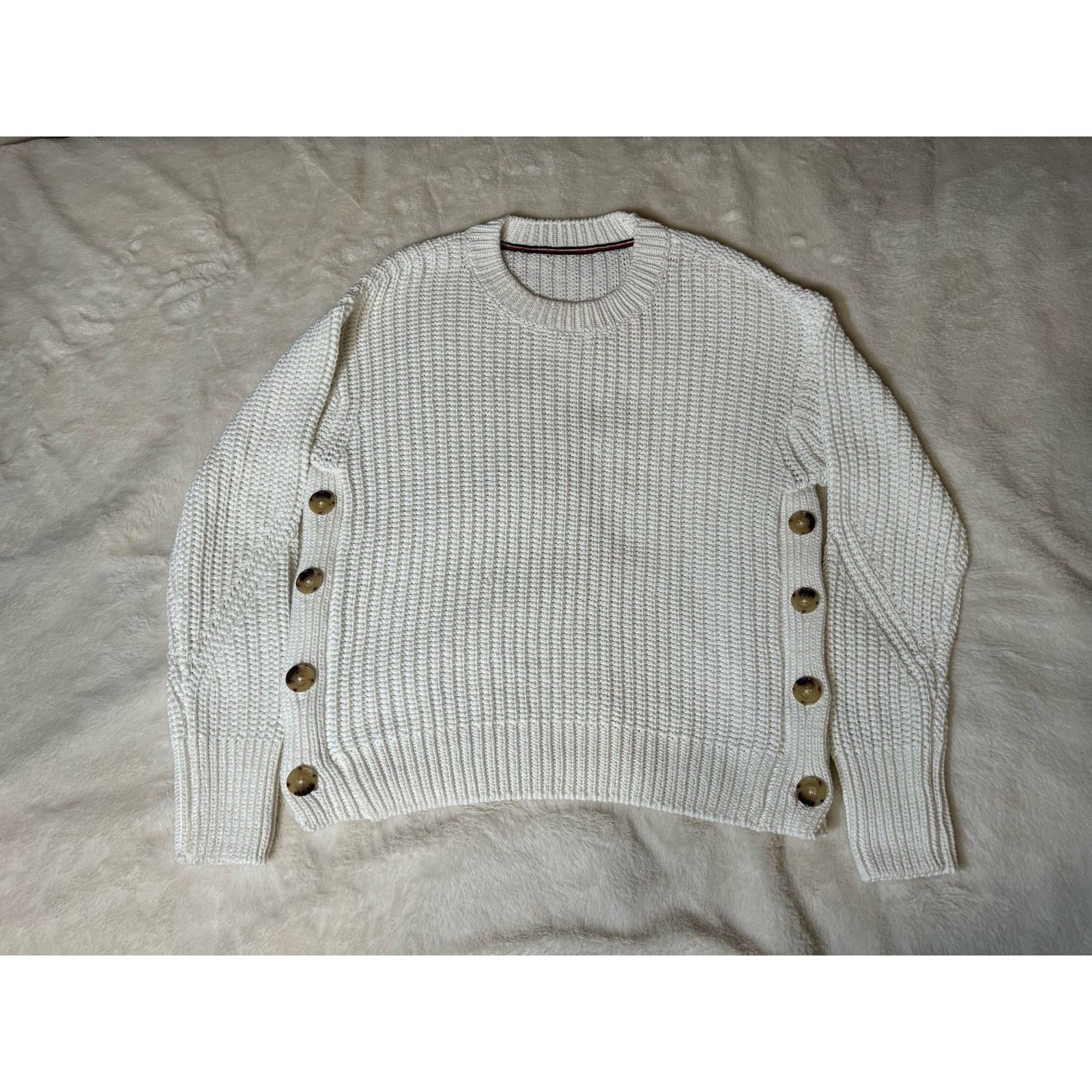 Tommy Hilfiger Tommy Hilfiger Side-Button Crewneck Sweater Women’s Medium Size M / US 6-8 / IT 42-44 - 5 Thumbnail
