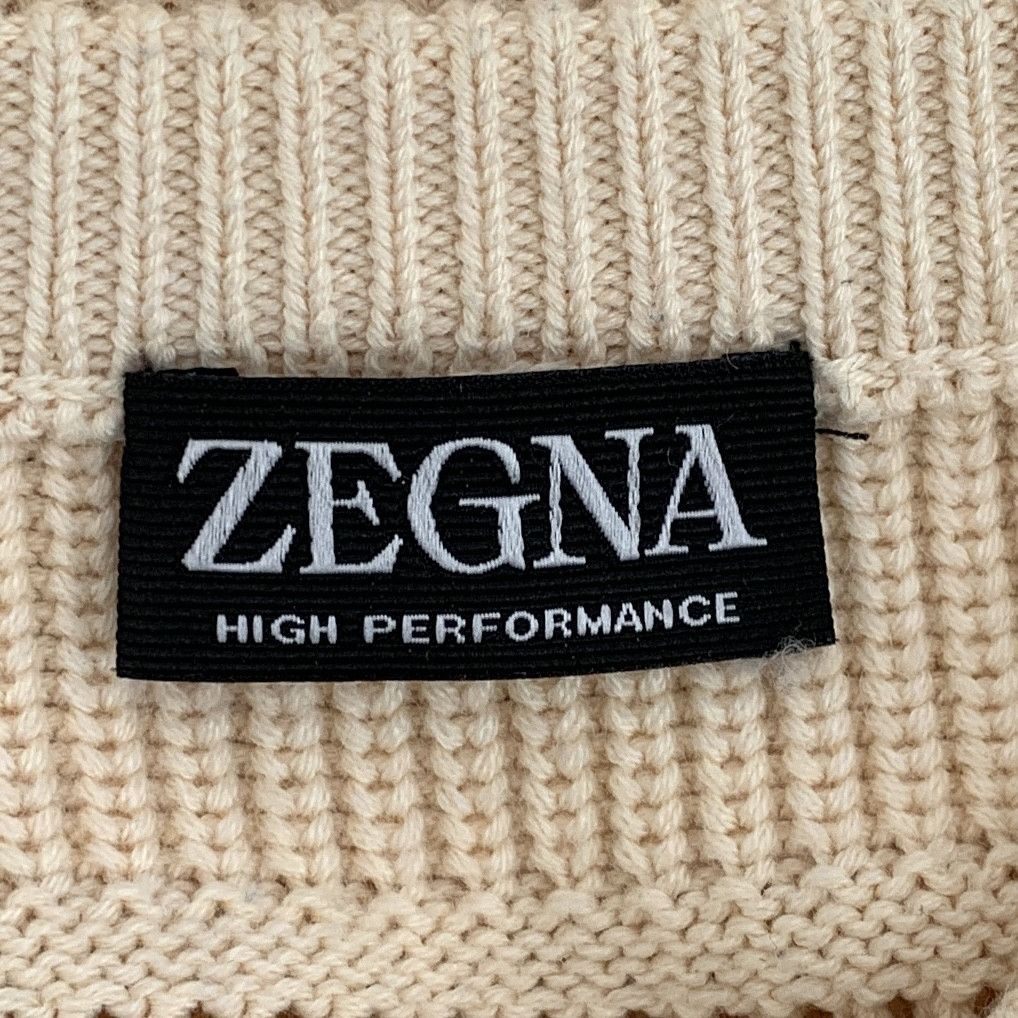 Z Zegna Zegna Striped Cashmere Sweater Beige (50R) Size US M / EU 48-50 / 2 - 6 Thumbnail