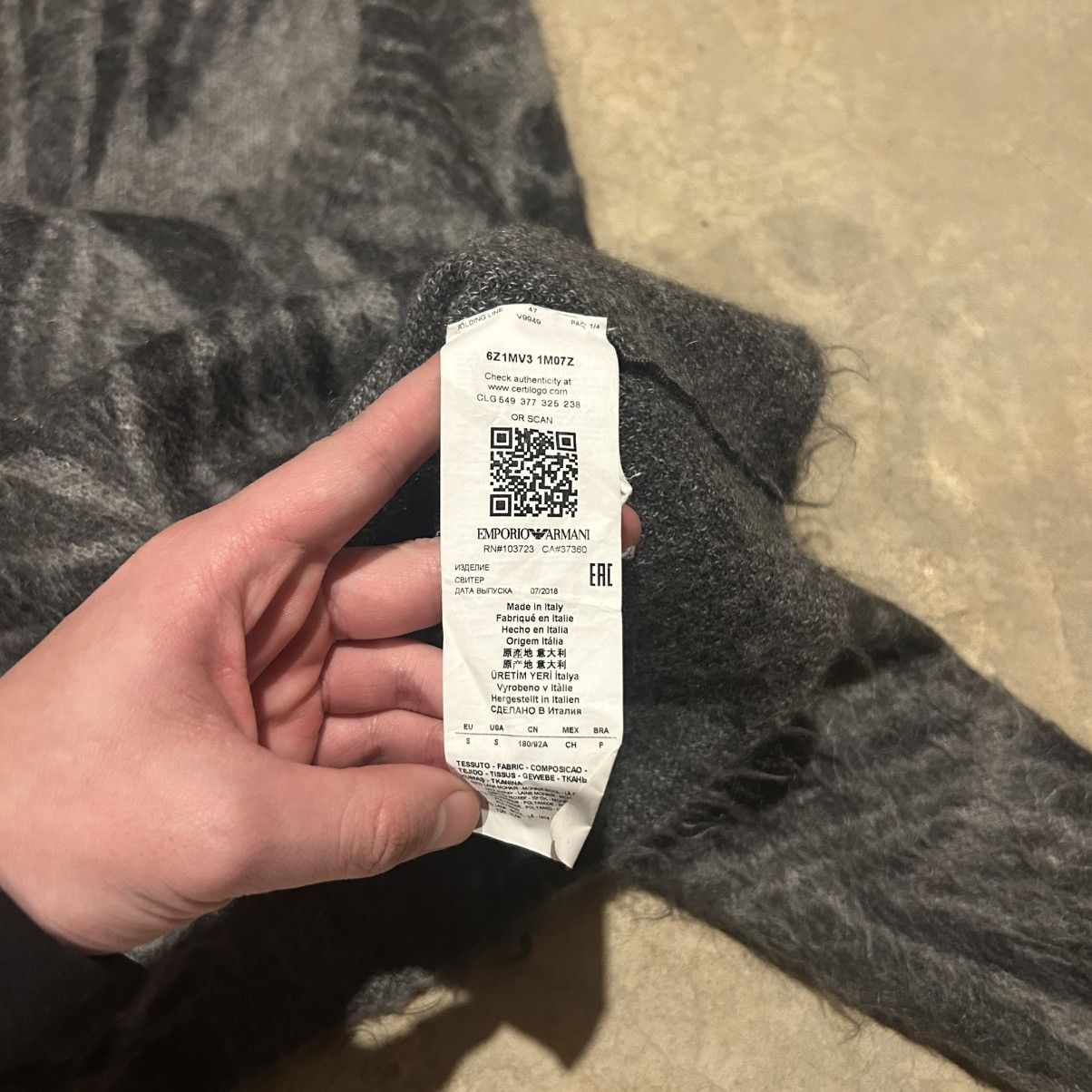 Designer × Emporio Armani Archival Emporio Armani Mohair Shaggy Patterned Sweater Size US S / EU 44-46 / 1 - 6 Thumbnail