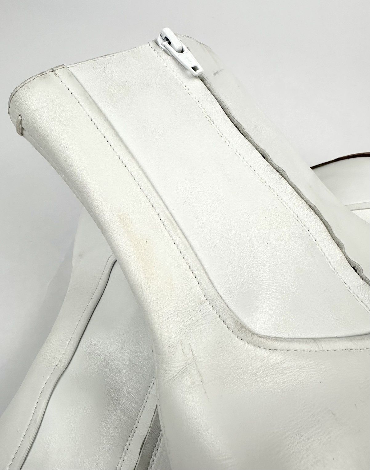Maison Margiela Maison Margiela - Line 22 Boot Heels White Leather Side Zip Size US 9 / IT 39 - 9 Thumbnail
