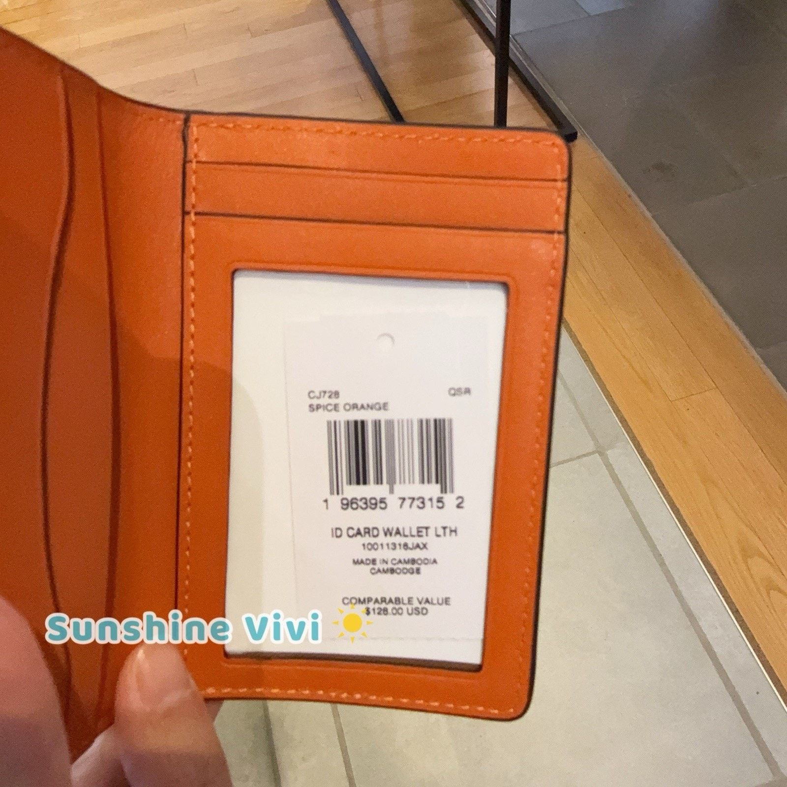 Coach NWT Coach CJ728 Id License Credit Card Wallet Leather Orange Size ONE SIZE - 2 Thumbnail