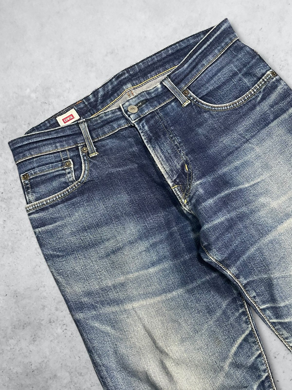 Edwin Vintage Edwin Made in Japan Blue Wash Loose Straight Jeans Size US 30 / EU 46 - 6 Thumbnail