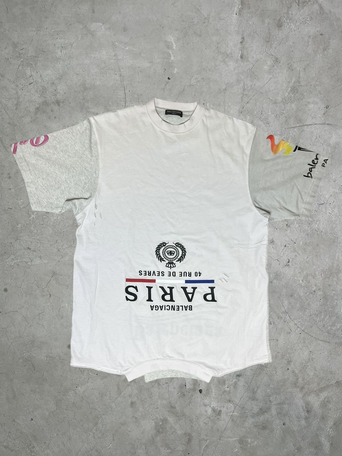 Balenciaga Balenciaga Paris Reconstructed Tee Size US M / EU 48-50 / 2 - 1 Thumbnail