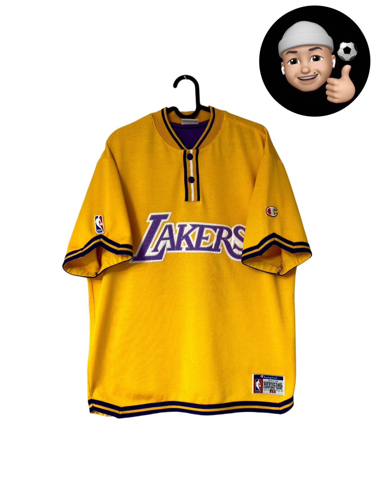 NBA × Vintage 90s LA Lakers Vintage Champion Shooting Jersey Tee Shirt Top Size US S / EU 44-46 / 1 - 1 Thumbnail