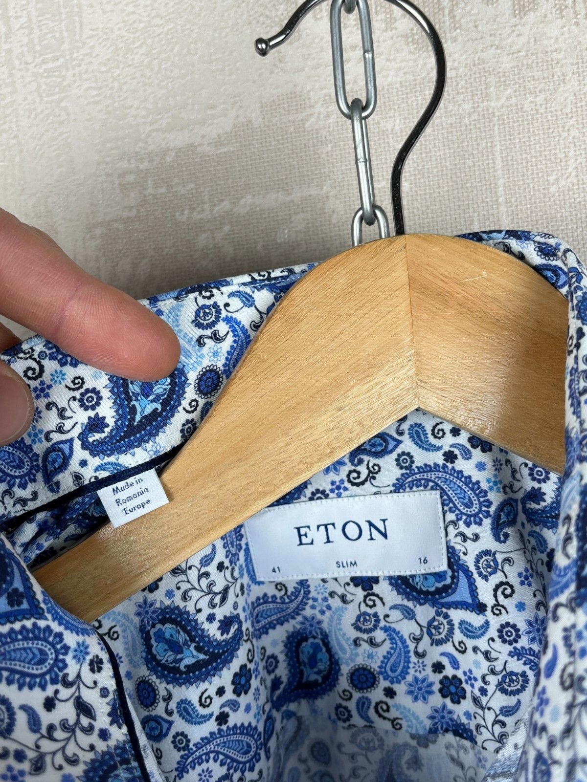 Eton Eton Paisley Formal Long Sleeve Shirt Slim Size US M / EU 48-50 / 2 - 5 Thumbnail