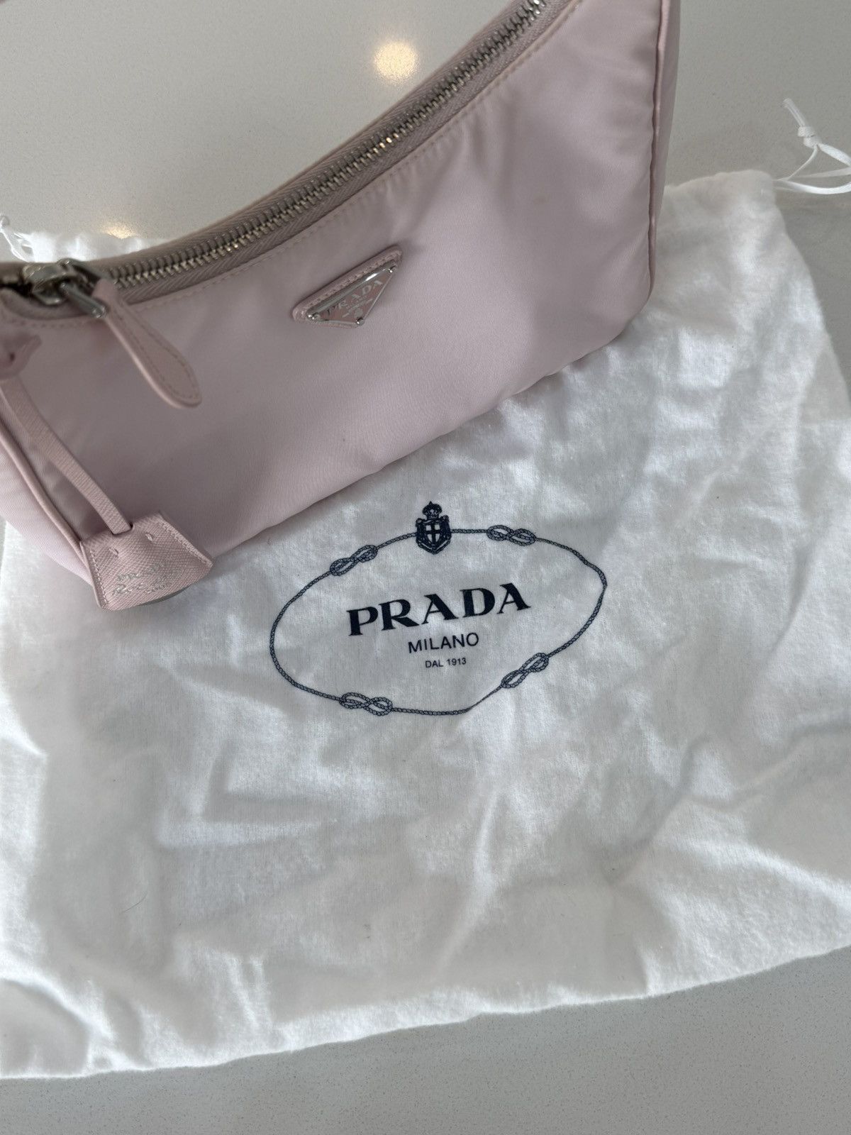 Prada Prada Re-Nylon & Saffiano leather bag in Alabaster Pink Size ONE SIZE - 7 Thumbnail