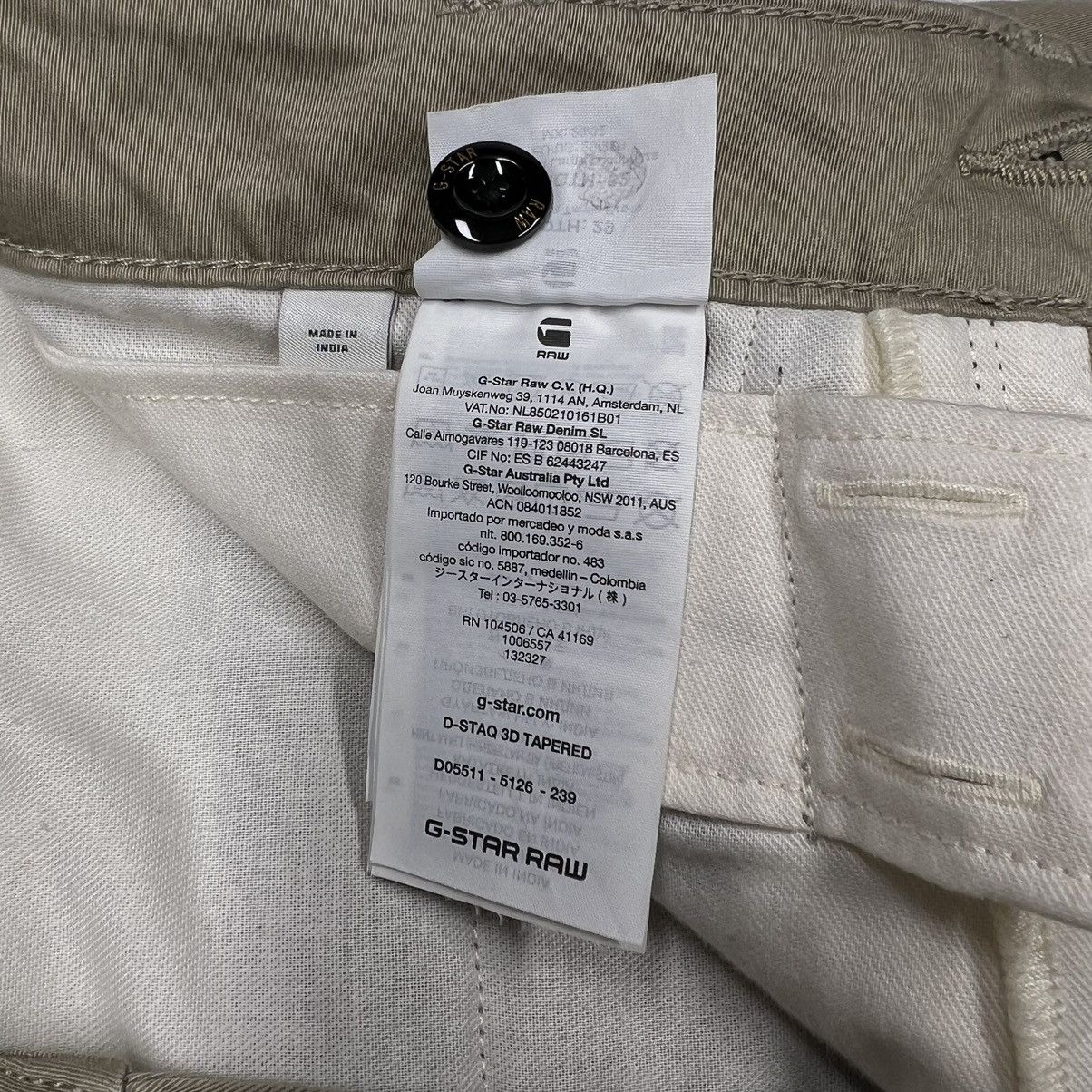 G-Star G Star Pants Khaki Straight Tapered D-Staq 3D Button Pocket Size US 29 - 10 Thumbnail