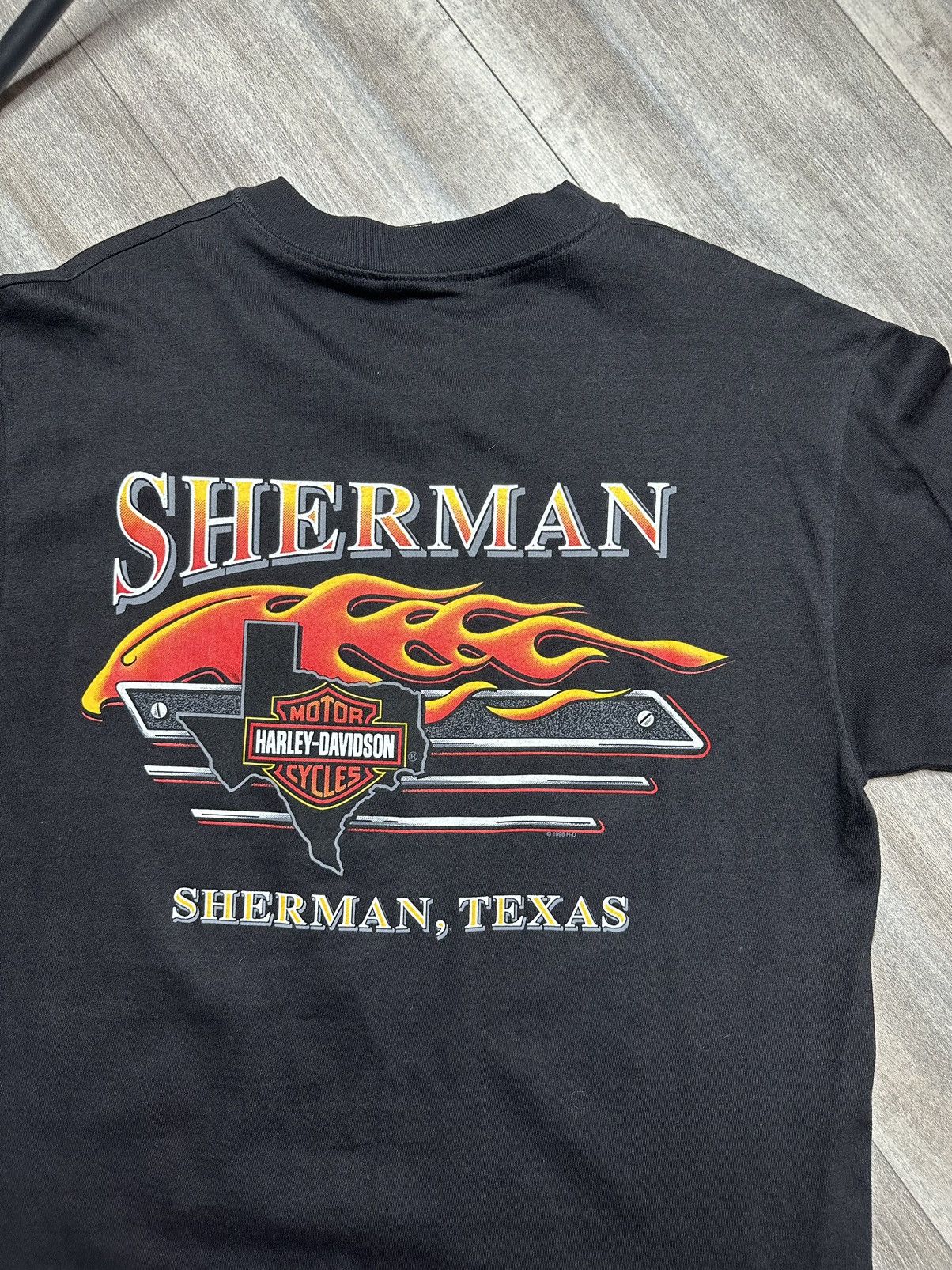 Harley Davidson Vintage 90s 1998 Harley Davidson Jordan “Ring of Flame” Tee Size US L / EU 52-54 / 3 - 6 Thumbnail