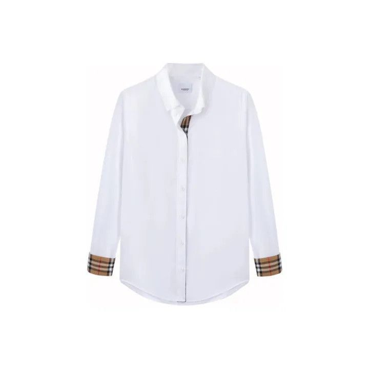 Burberry Burberry Burberry SS23 White Plaid Long Sleeve Shirt-2507 Size US S / EU 44-46 / 1 - 1 Thumbnail