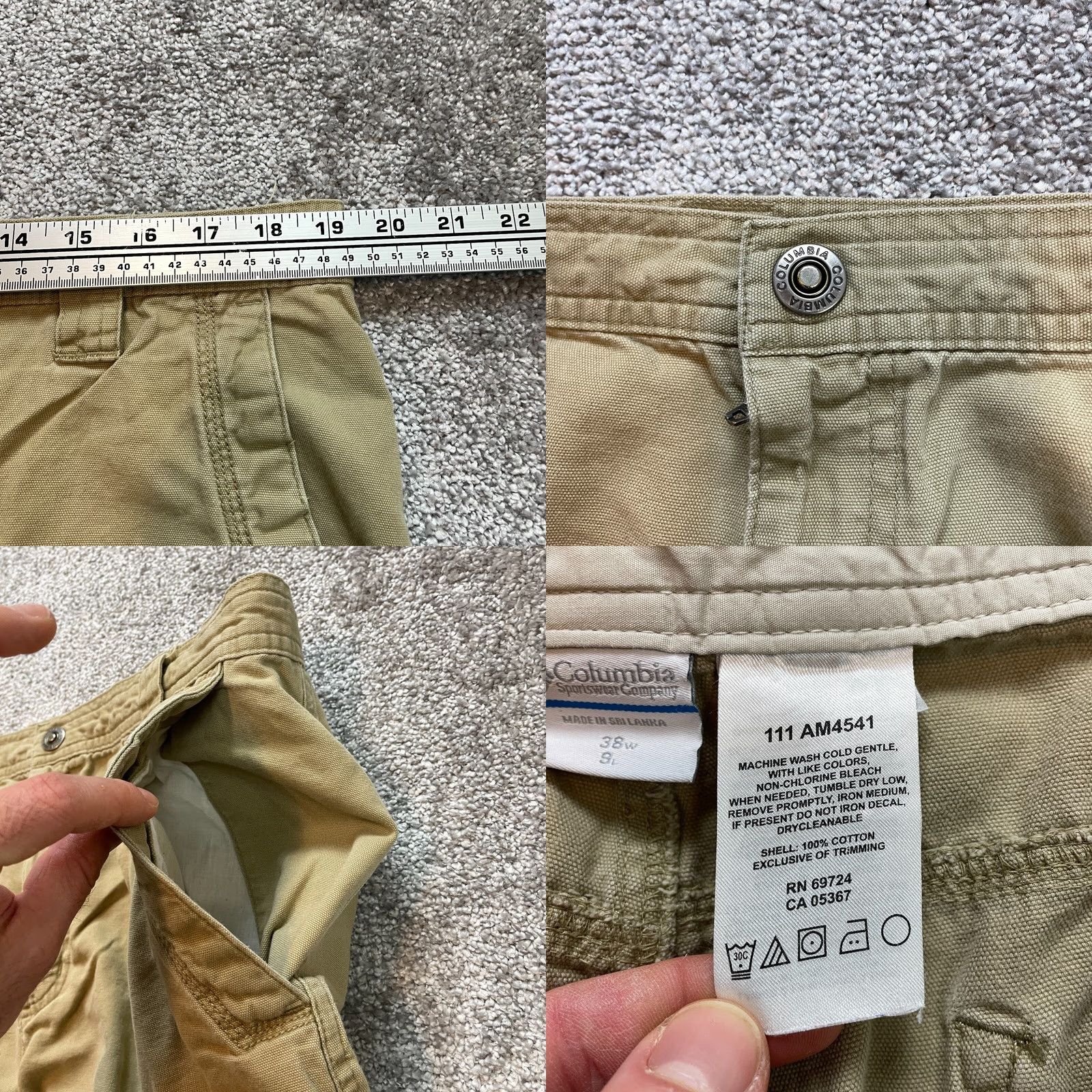 Vintage Columbia Shorts Mens 38 Beige Pockets Hiking Camping Outdoor 9" Inseam Athletic Regular Pocketed Cotton Polyester Fabric Shirtless? Size US 38 / EU 54 - 8 Thumbnail