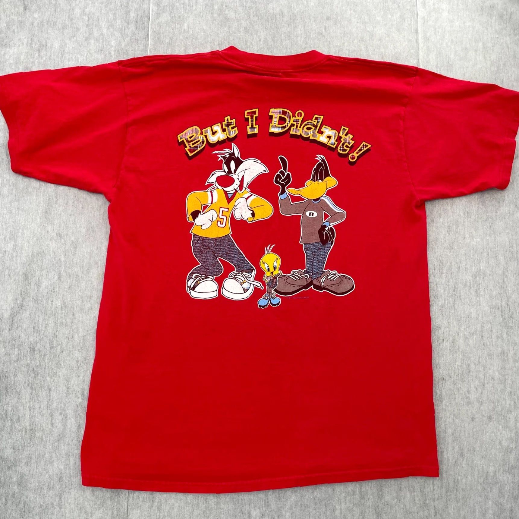 Vintage VINTAGE Looney Tunes T-Shirt Adult XL Red Sylvester Tweety Daffy 90s Cartoon Men Size US XL / EU 56 / 4 - 2 Thumbnail