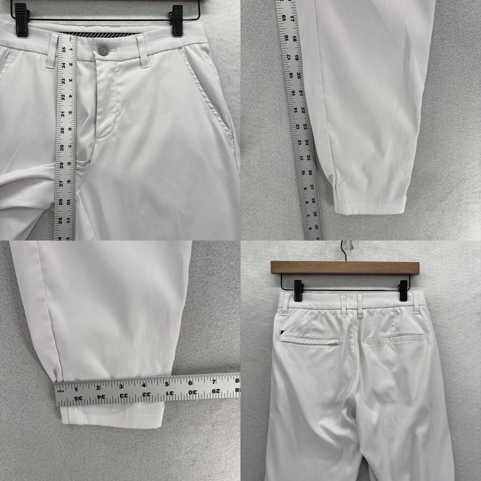 Vintage Primo Golf Pants Mens 28 Regular White Stretch Tapered Ankle Zip Jogger Golf Pants Slim Front Flat Front Pockets Zipper Accents Casual Mens Size US 28 / EU 44 - 9 Thumbnail
