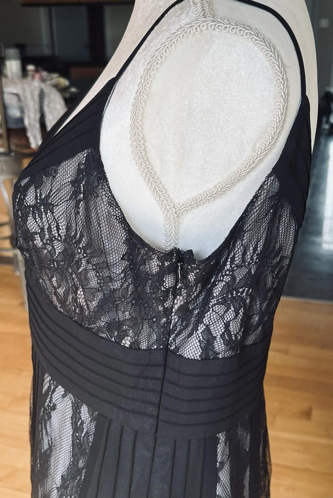 Other Ann Taylor Loft Black Sheer Lace Dress 12P Gray Satin Liner Size XL / US 12-14 / IT 48-50 - 3 Thumbnail