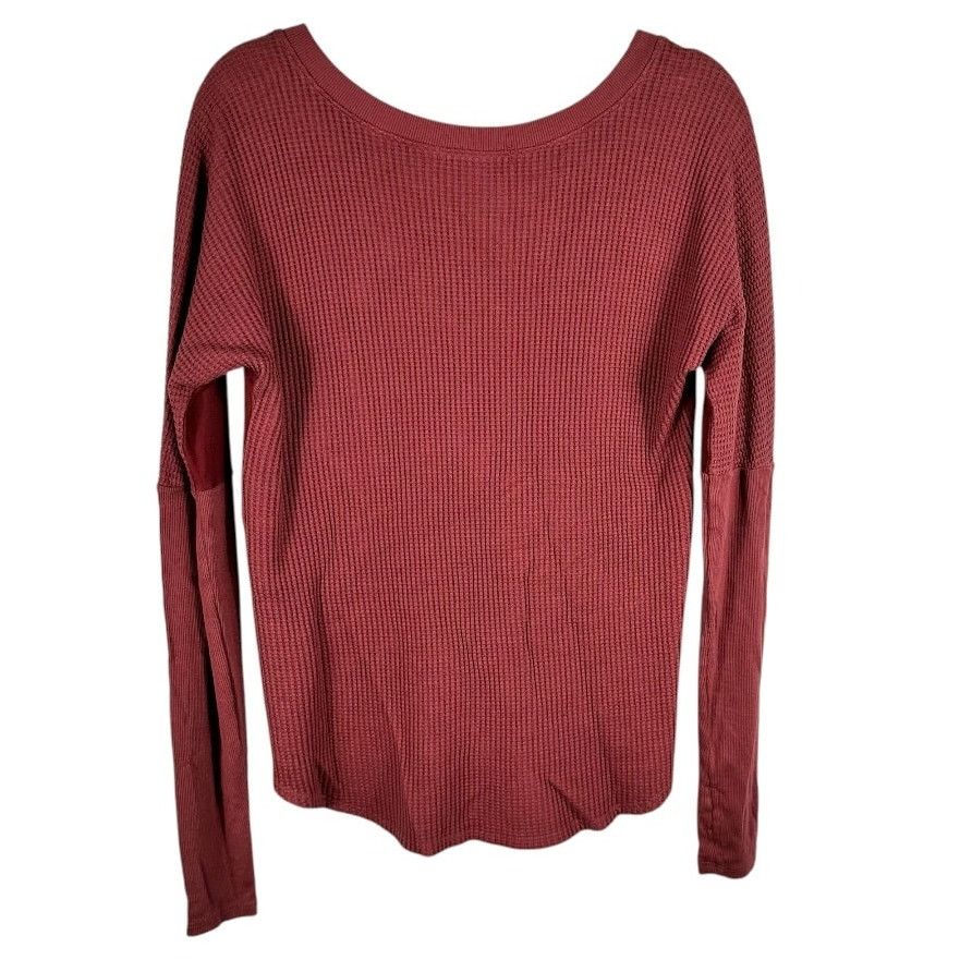 Other Redhaute Red Long Sleeve V Neck Waffle Knit Top Medium Size M / US 6-8 / IT 42-44 - 2 Thumbnail