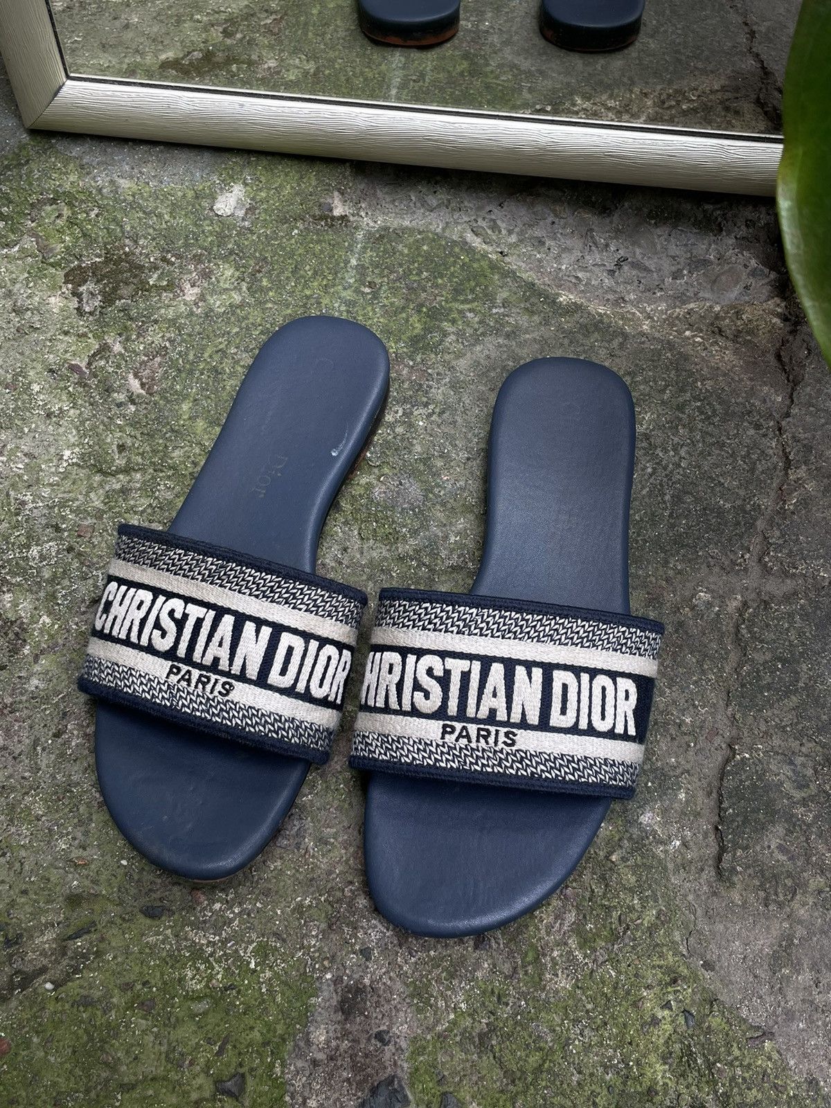 Dior Dior Dway Slide Sandals Maroon Blue Size US 9 / IT 39 - 2 Thumbnail