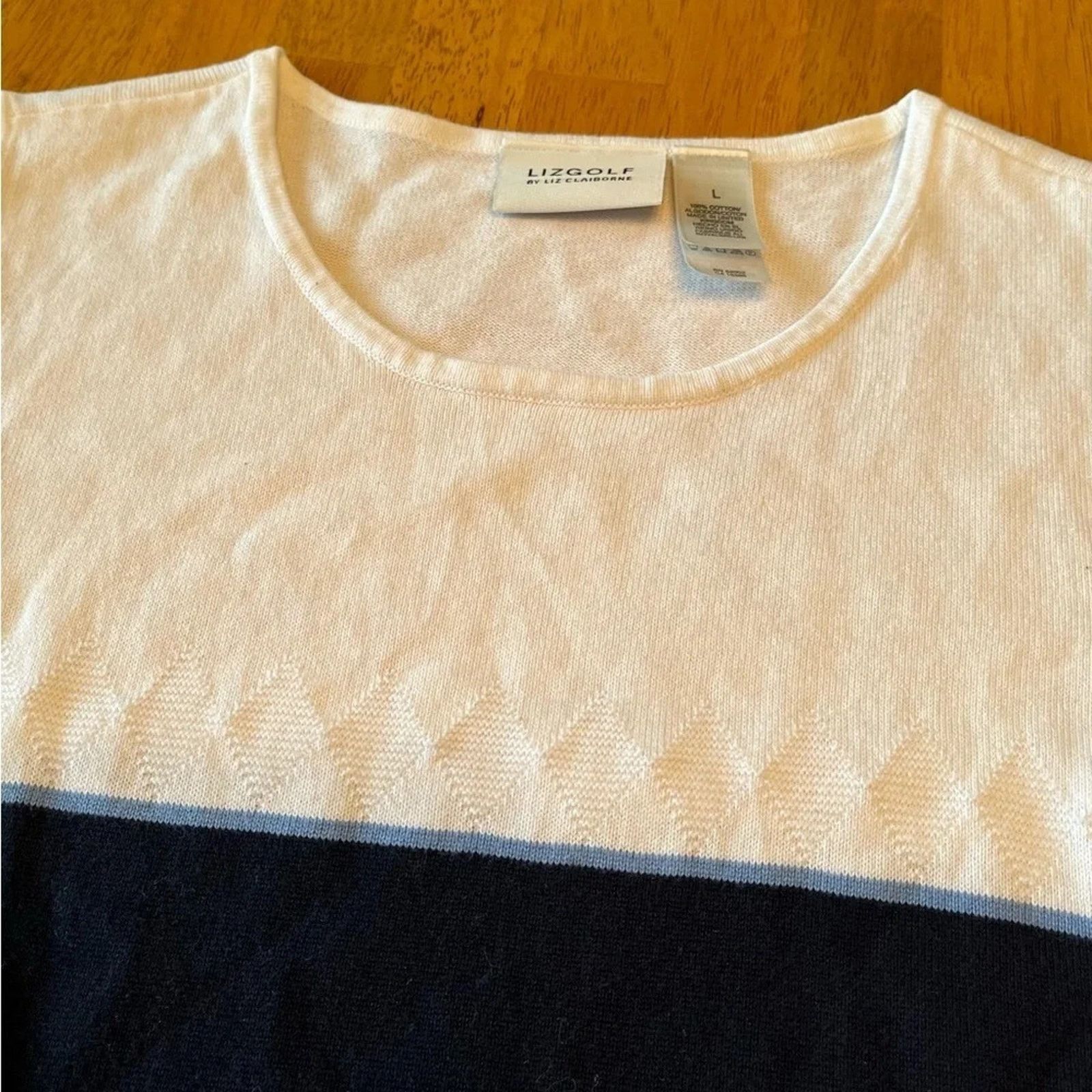 Liz Claiborne Liz Golf by Liz Claiborne sleeveless two tone top, Large Size L / US 10 / IT 46 - 2 Thumbnail