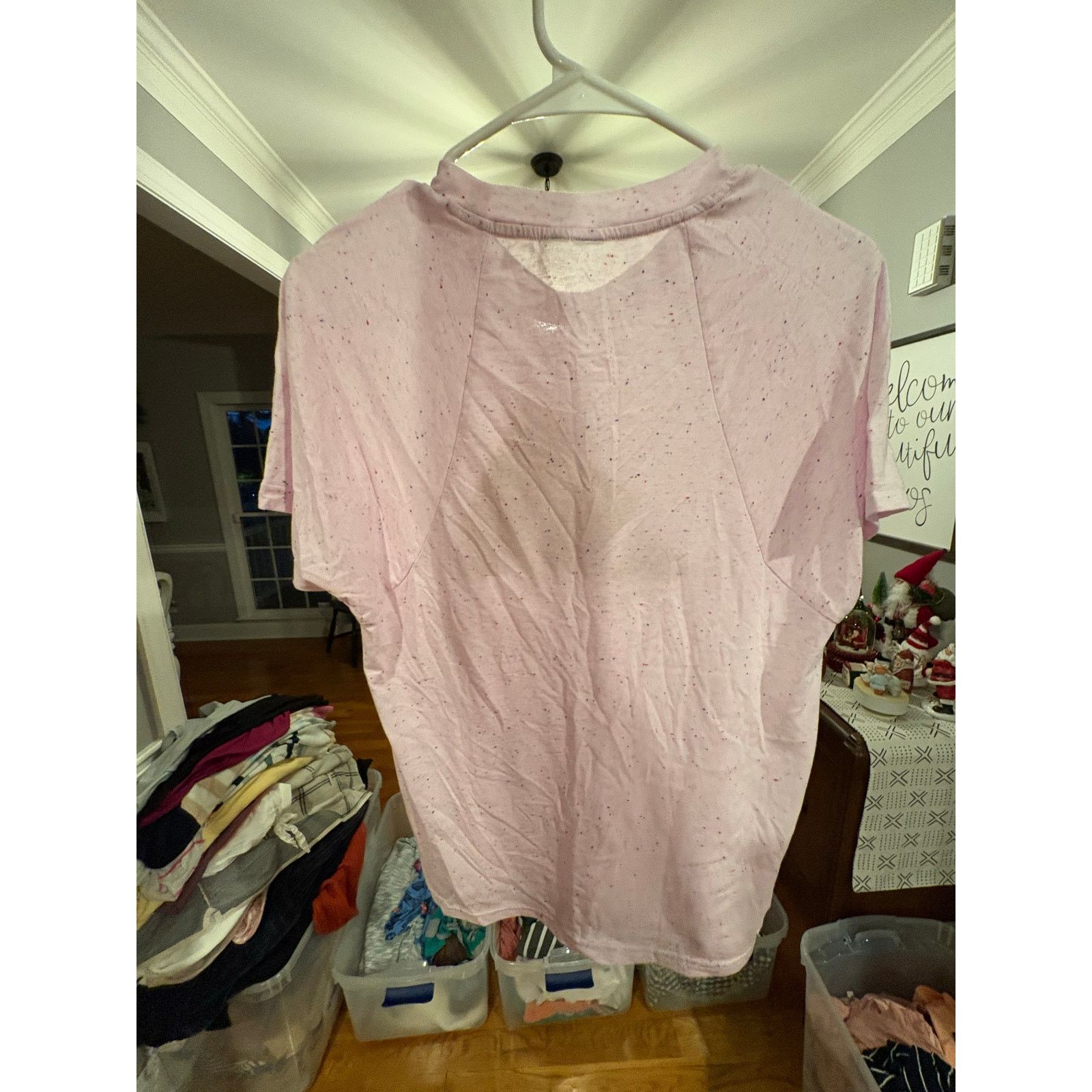Adidas Adidas Women’s Medium Pink Speckled Logo T-Shirt Rose Gold Size M / US 6-8 / IT 42-44 - 3 Thumbnail