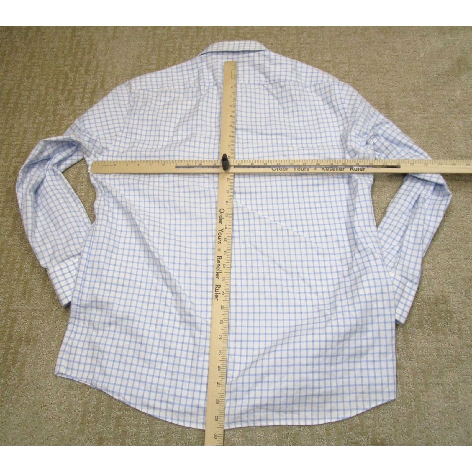 Hugo Boss HUGO BOSS Shirt Men XL White Blue Gingham Check Long Sleeve Button-Down Size US L / EU 52-54 / 3 - 4 Thumbnail