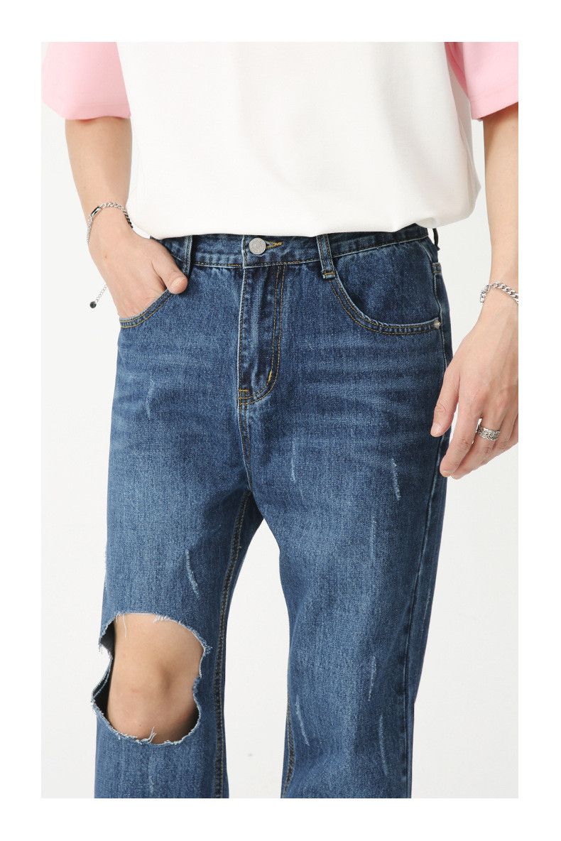Japanese Brand × Vintage Japanese retro loose flared casual ripped jeans Size US 32 / EU 48 - 4 Thumbnail