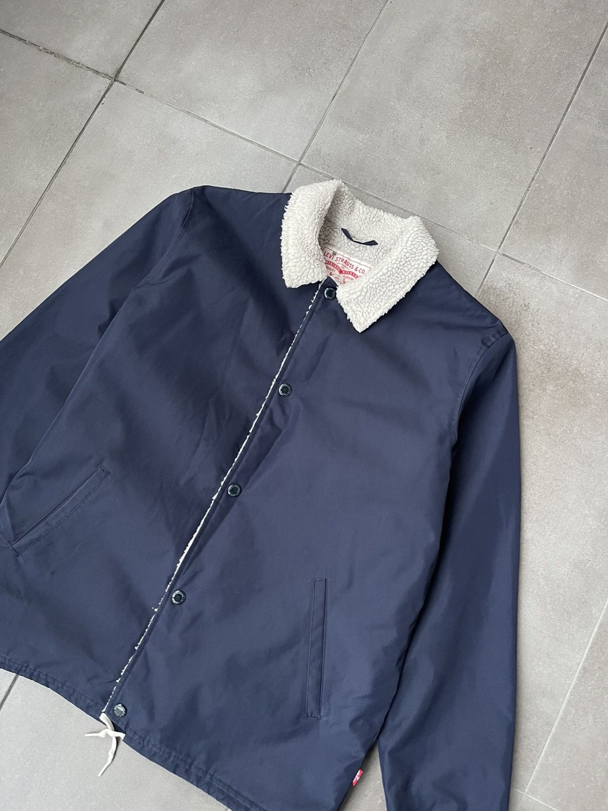 Levi's Levi's Sherpa Navy Nylon Jacket Size US M / EU 48-50 / 2 - 8 Thumbnail