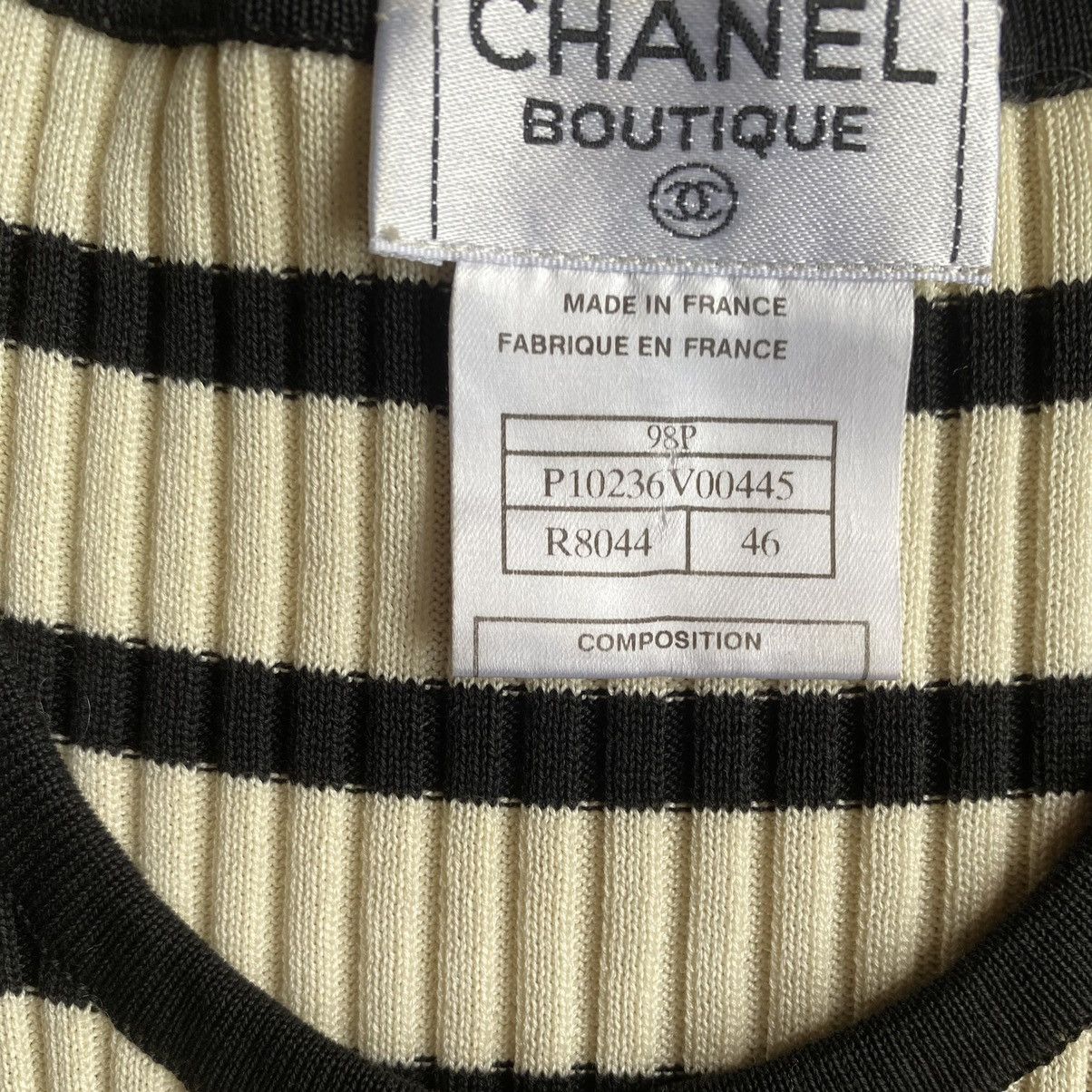 Chanel Vintage Spring 98’ Ribbed Button Front Top Size XL / US 12-14 / IT 48-50 - 3 Thumbnail