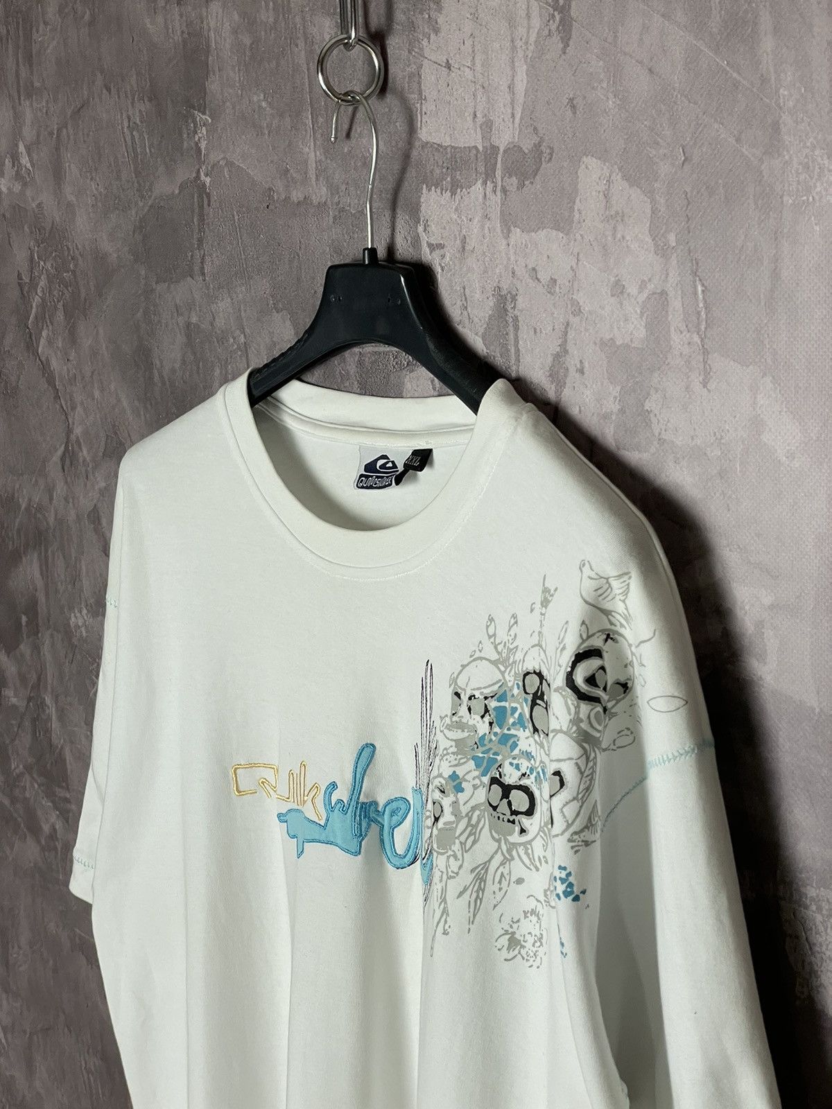 Affliction × Quiksilver Vintage Quiksilver Affliction Style Big Print Mocha t shirt Size US XL / EU 56 / 4 - 6 Thumbnail