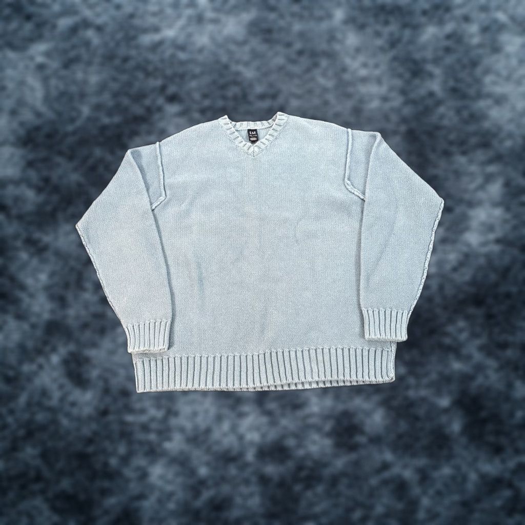 Gap VINTAGE Gap Sweater Mens 2XL Blue Cotton V Neck Chunky Knit Fisherman Pullover Knitwear Cozy Preppy Casual Winter Fall Mens Size US XXL / EU 58 / 5 - 1 Thumbnail
