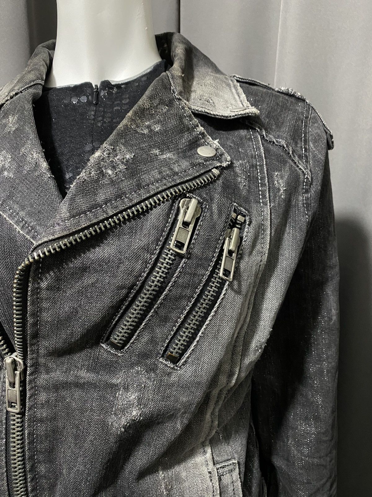 If Six Was Nine × Japanese Brand Lagust Distressed Metallic Denim Jacket Size S / US 4 / IT 40 - 21 Thumbnail