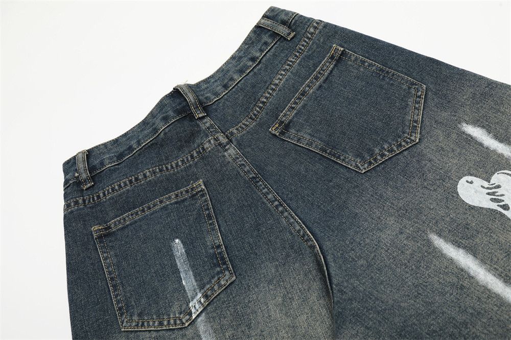 Jean Men's loose washed tie-dye punk scimitar jeans Size US 33 - 5 Thumbnail
