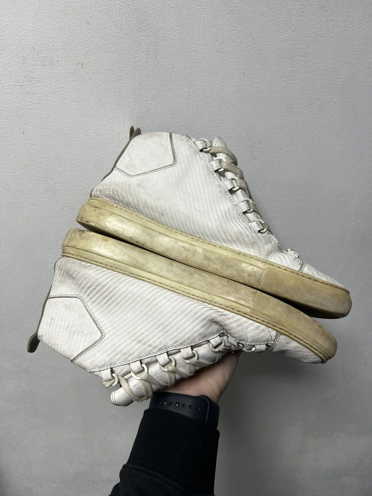 Balenciaga Balenciaga Arena High Top Leather Sneakers White Size 41 Size US 8 / EU 41 - 9 Thumbnail