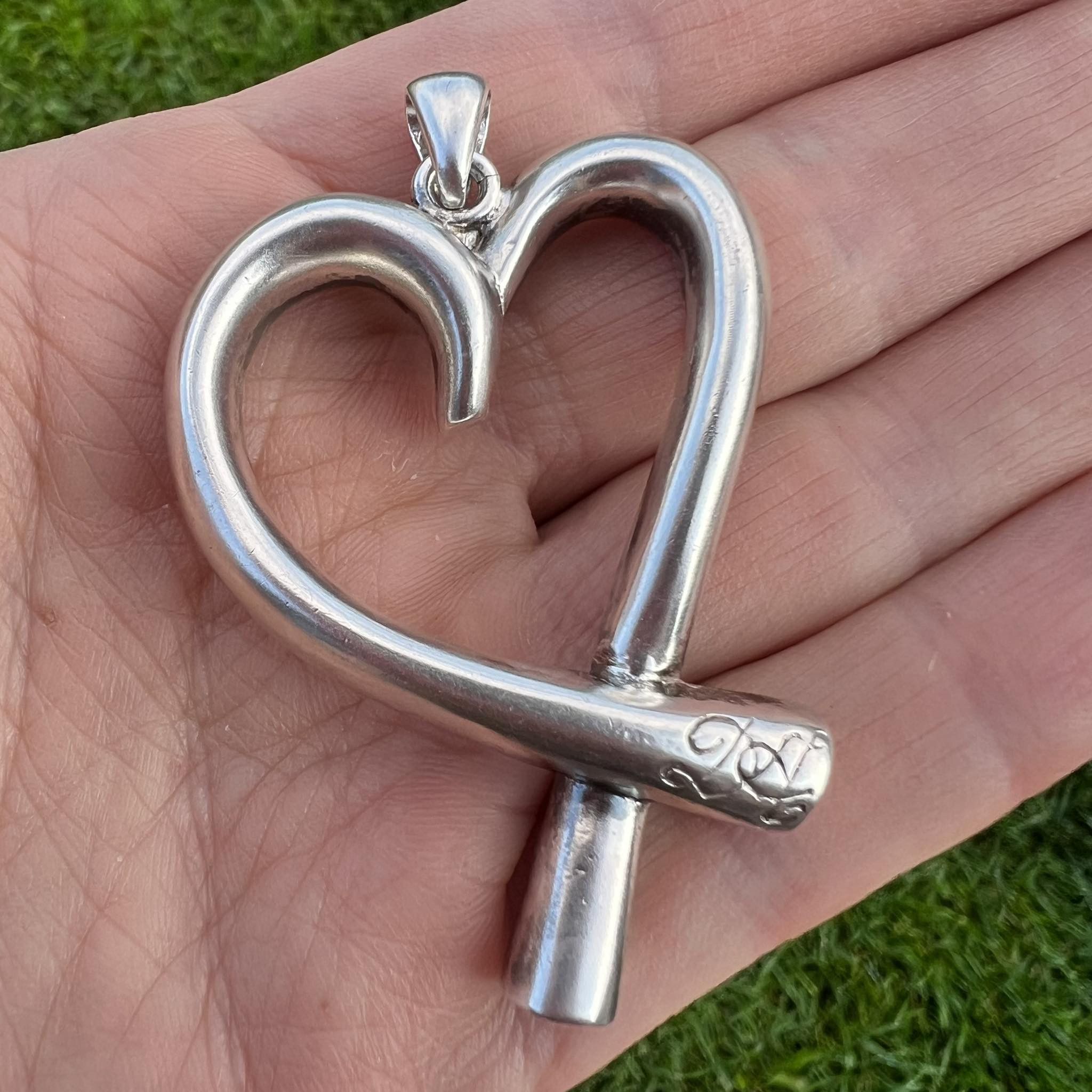 Sterling Silver Sterling Silver 925 Jewelry Pendant Heart Italy Marked 20gr Size ONE SIZE - 1 Thumbnail