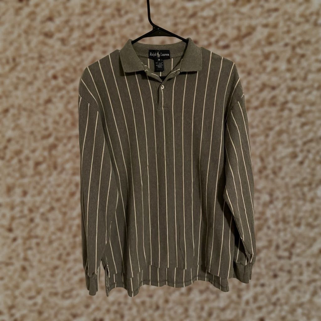 Polo Ralph Lauren VINTAGE Polo Ralph Lauren Gray Striped L/S Collared Shirt Men's Medium Size US M / EU 48-50 / 2 - 1 Thumbnail