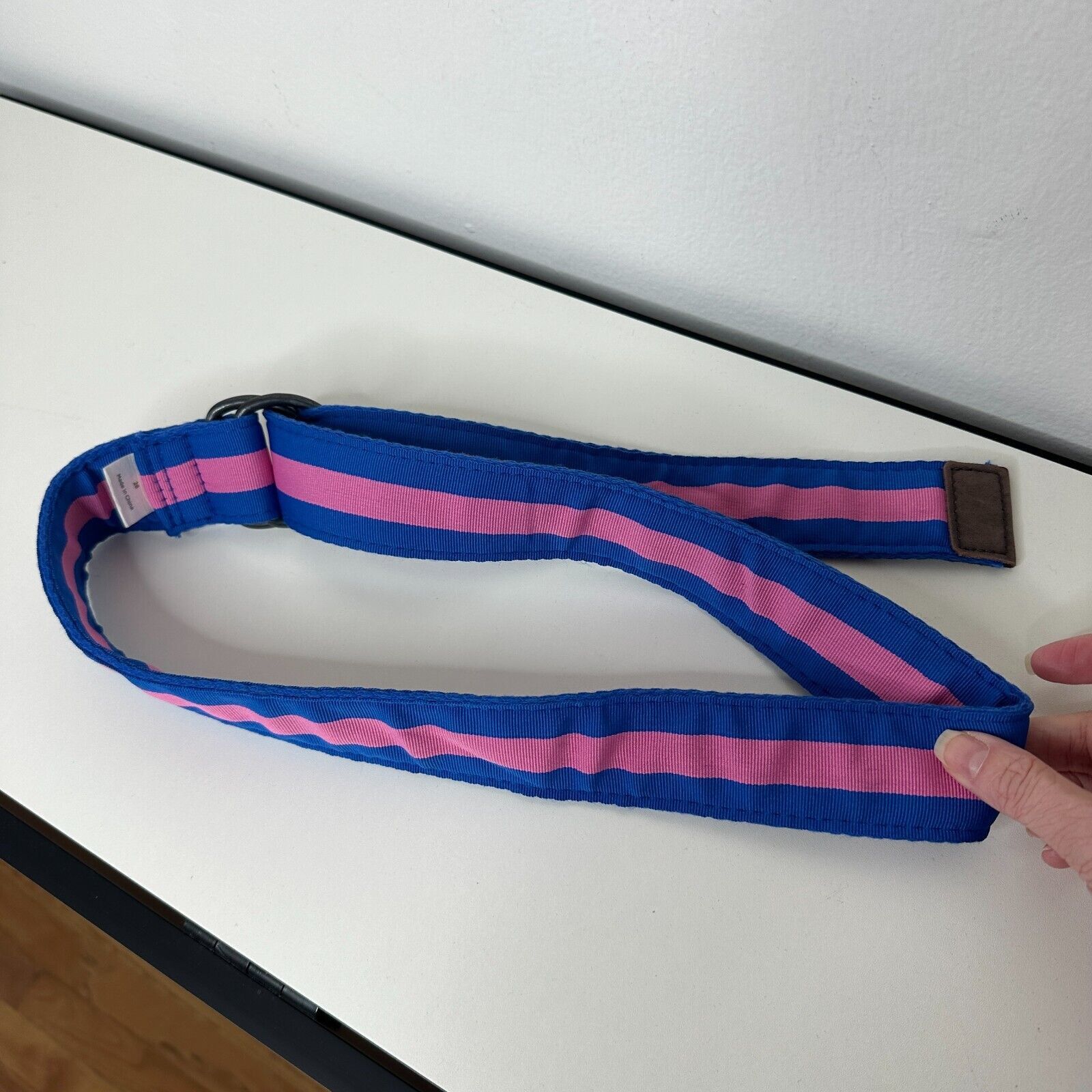 Abercrombie & Fitch Abercrombie & Fitch Pink & Blue Stripe Canvas Belt Strap 28 Size ONE SIZE - 5 Thumbnail